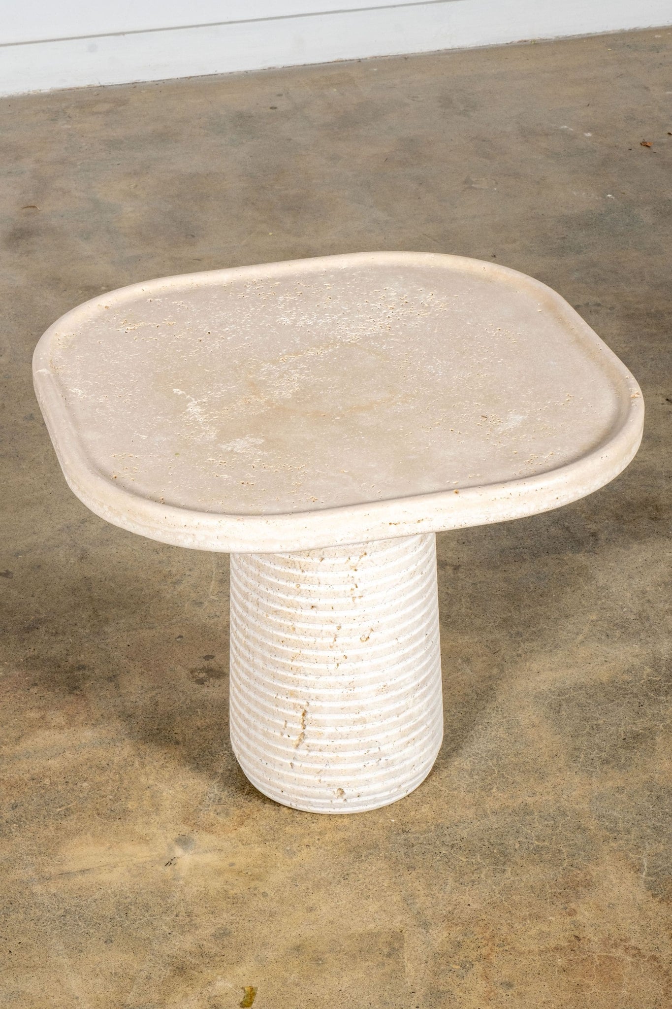 Mambo Ideas Poppy Side Table, Top and Base Travertine | Bonne Choice