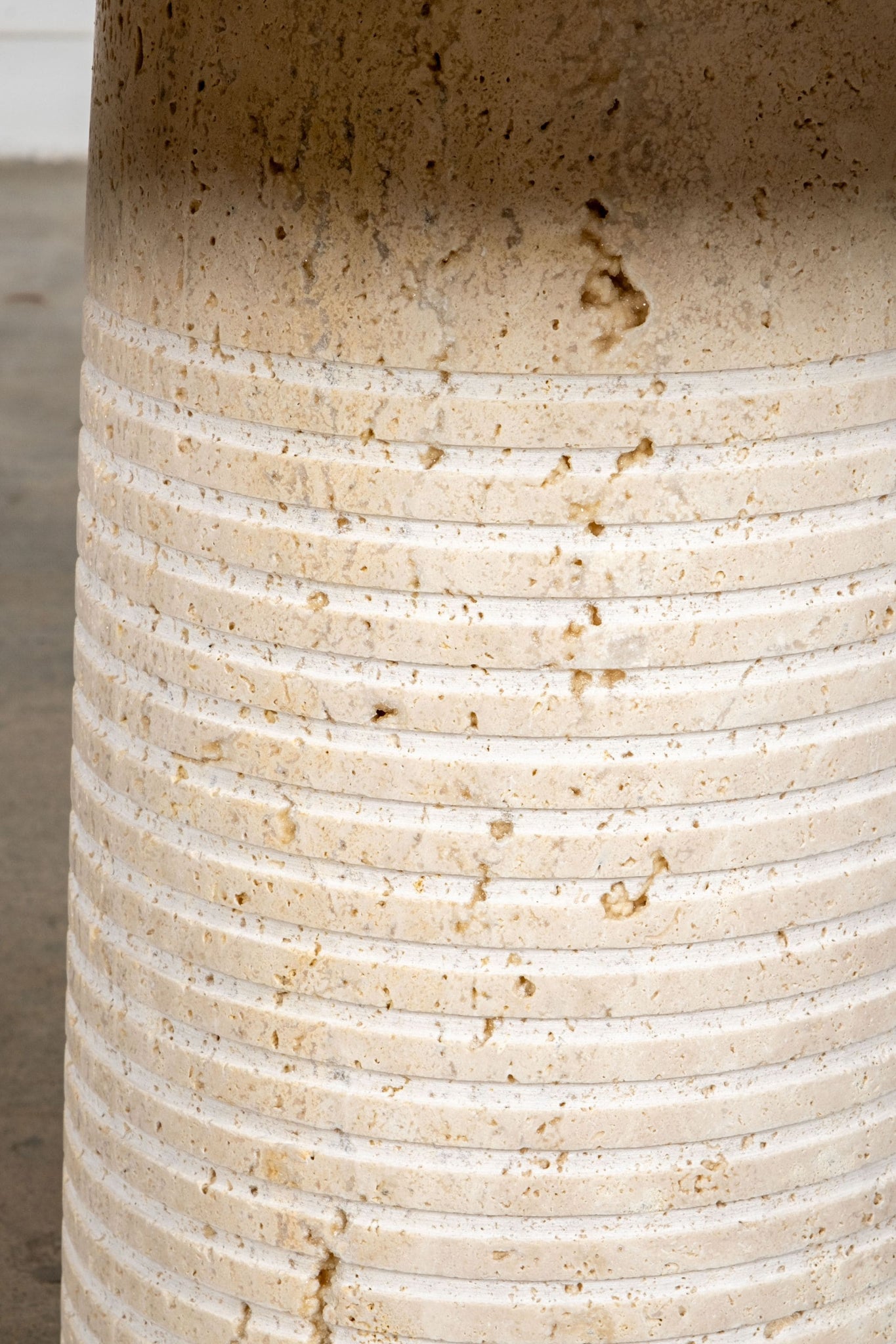 Mambo Ideas Poppy Side Table, Top and Base Travertine | Bonne Choice