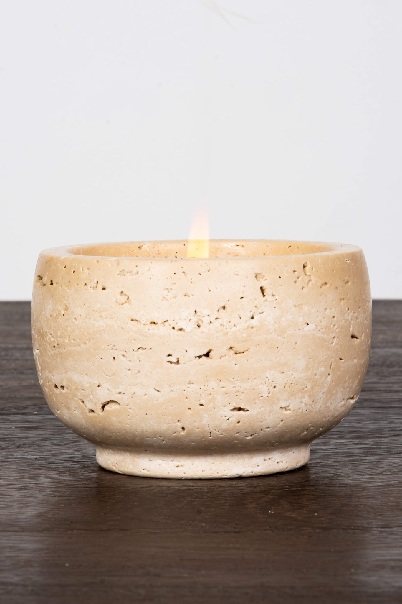 LOHN x BONNE CHOICE Poured Candle in Travertine Bowl