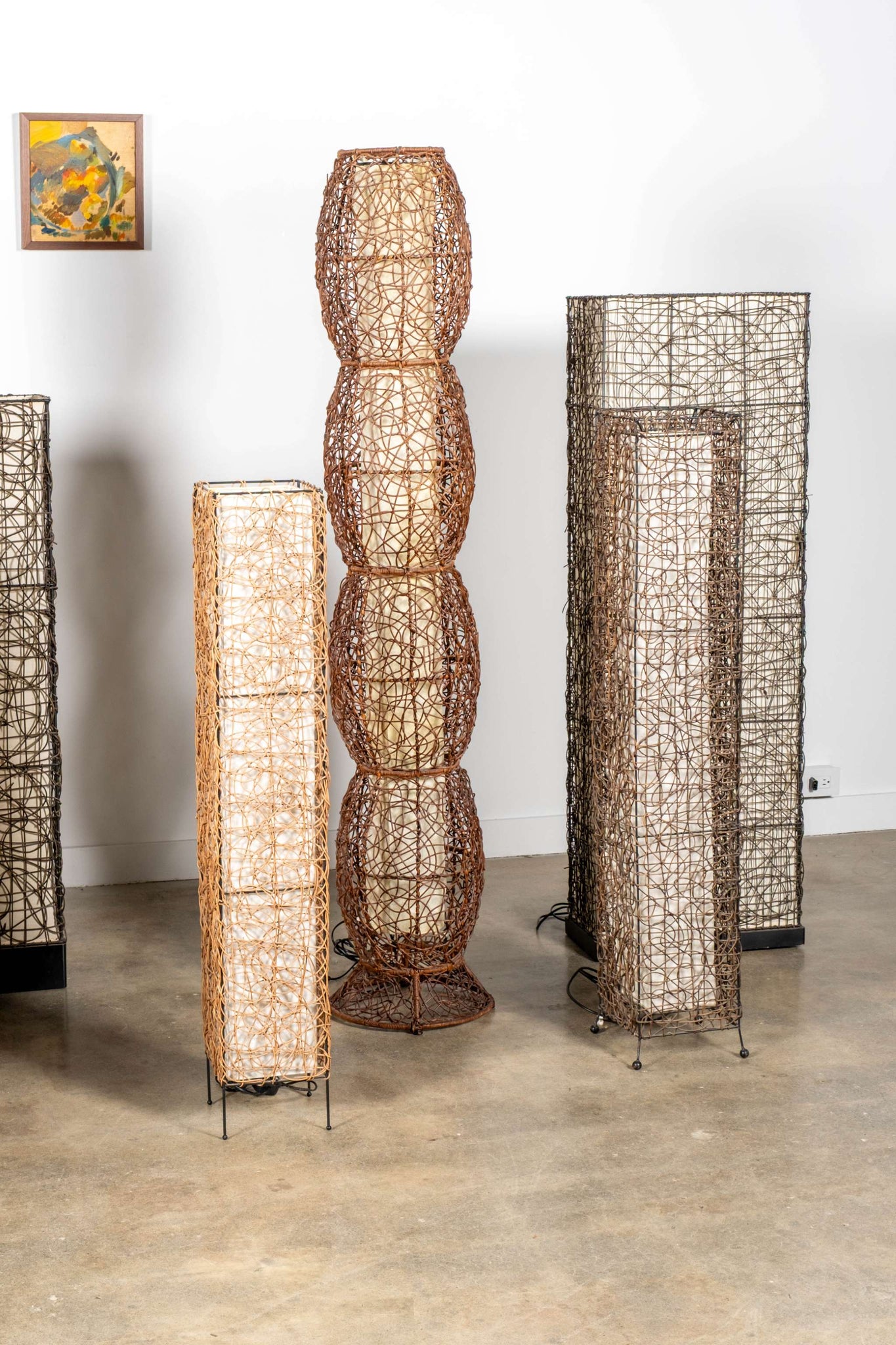 Rattan Floor Lamp, Bubble