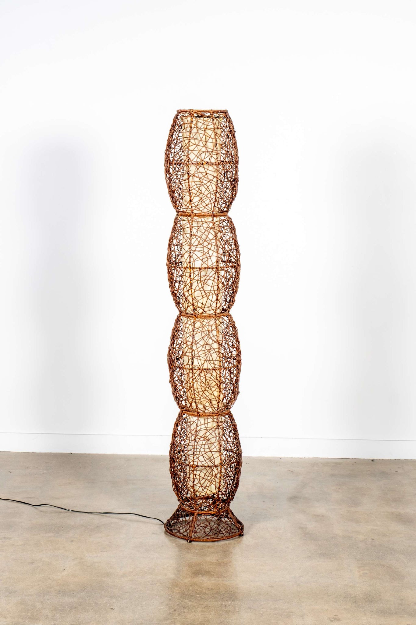 Rattan Floor Lamp, Bubble