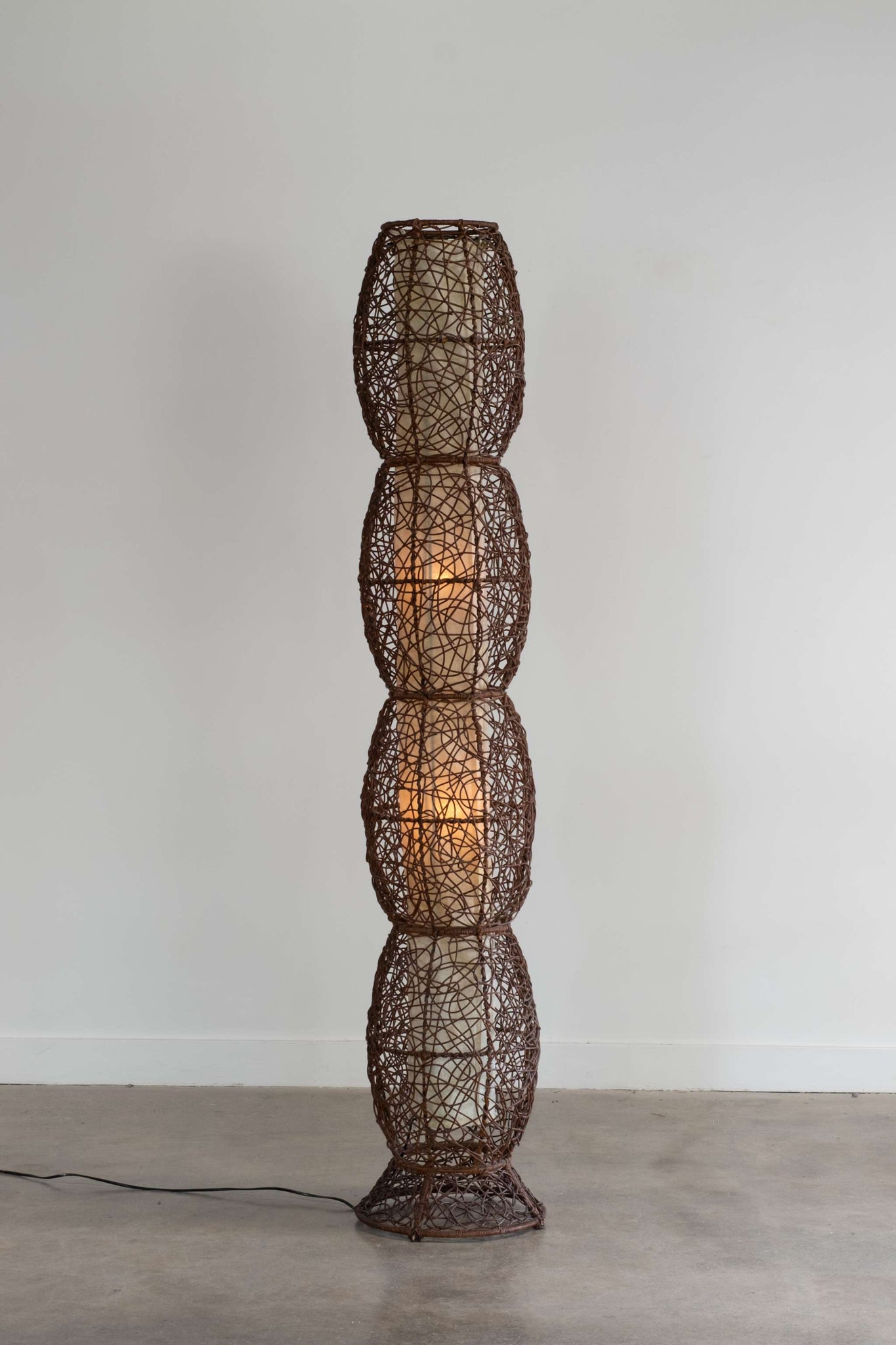 Rattan Floor Lamp, Bubble