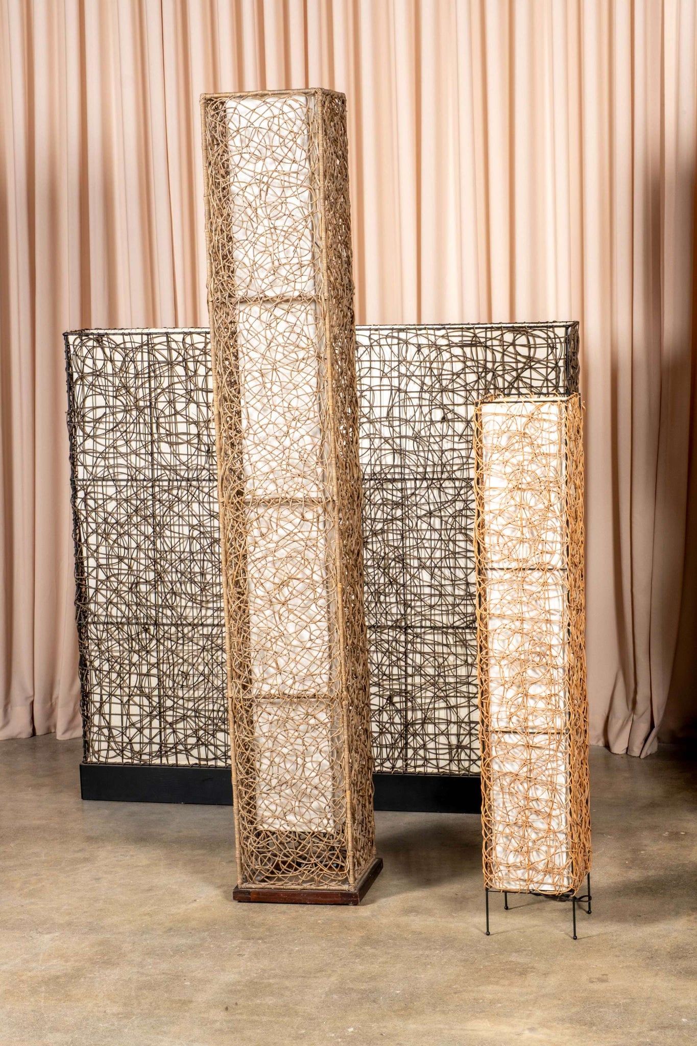 Rattan Floor Lamp,  Extra Wide