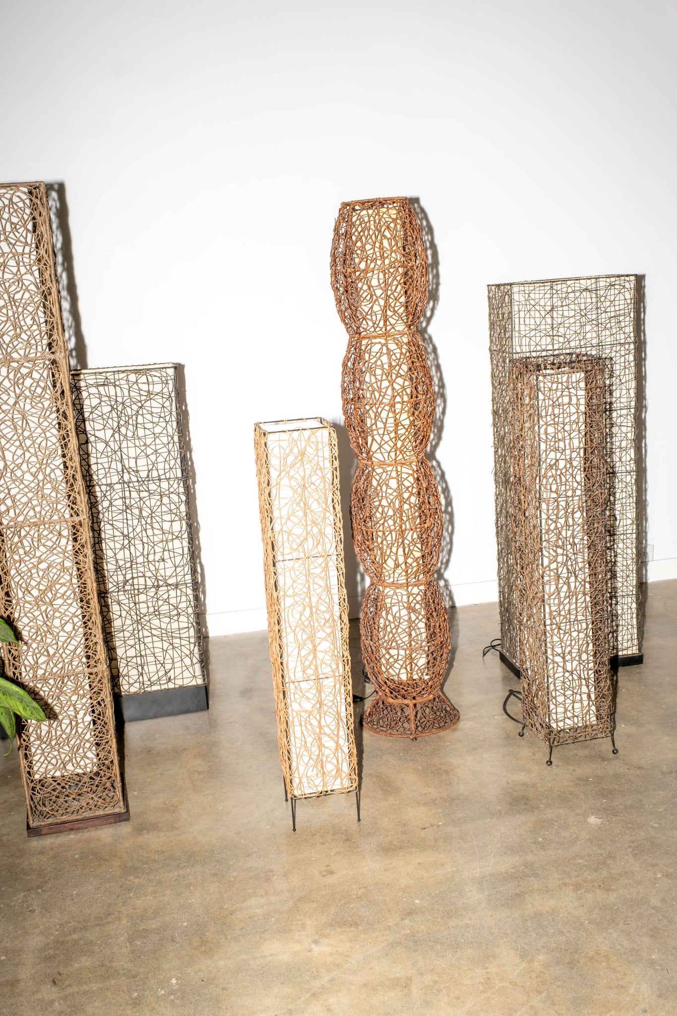 Rattan Floor Lamp, Bubble