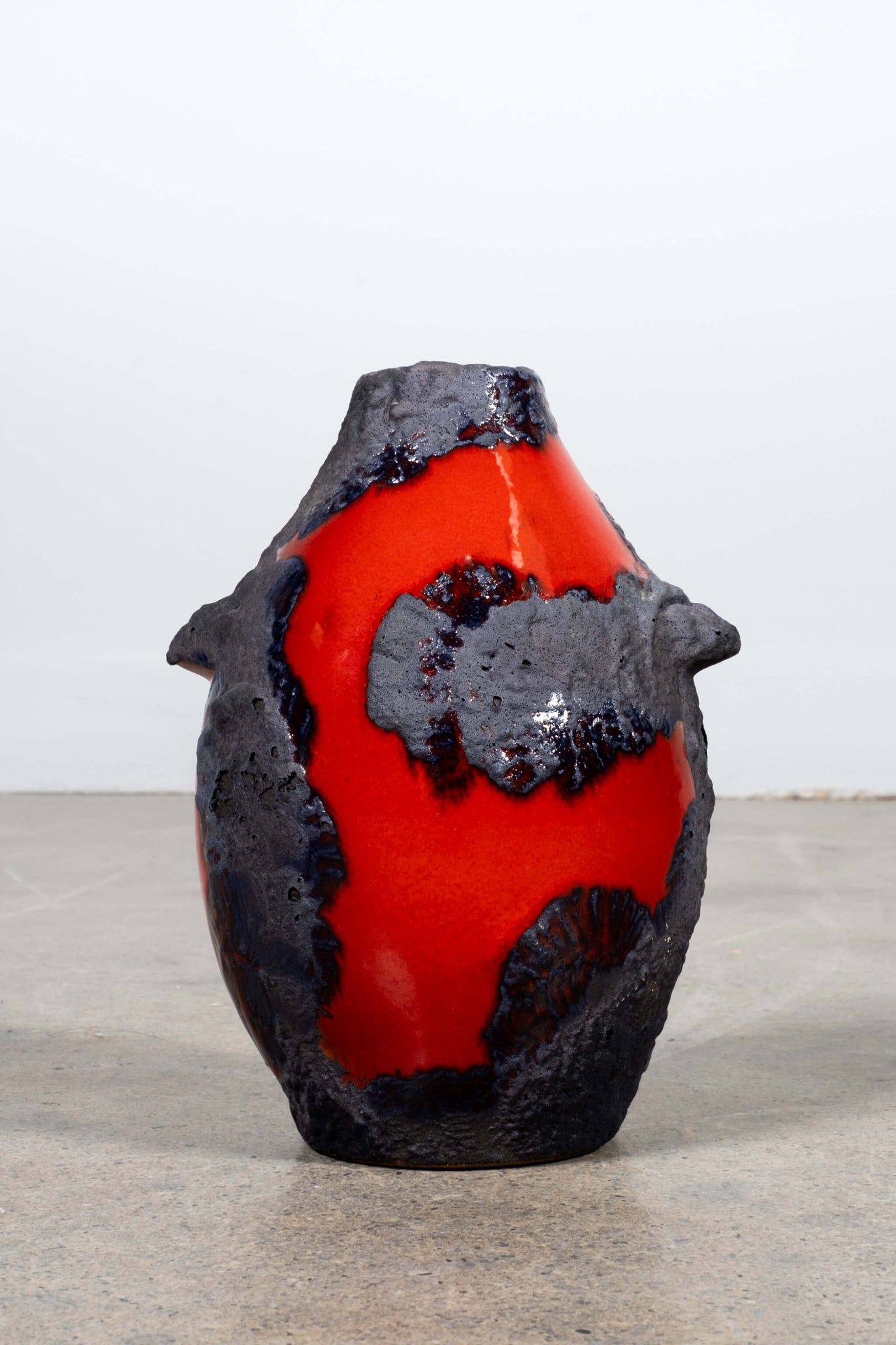 Red Volcanic Ceramic Vase - West Germany