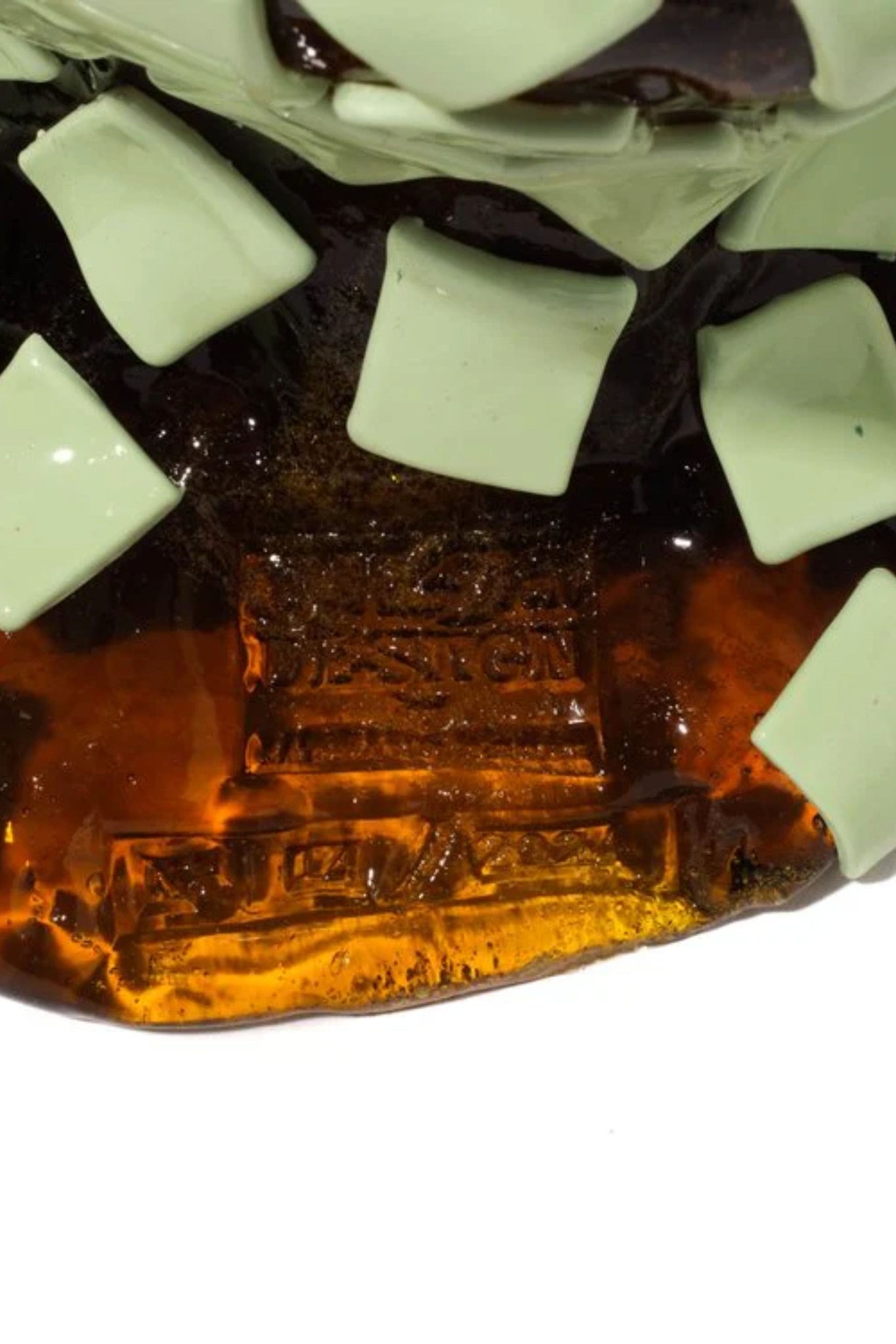 Corsi Rock Vase (Large), Clear Amber and Matte Mint by Gaetano Pesce | Bonne Choice