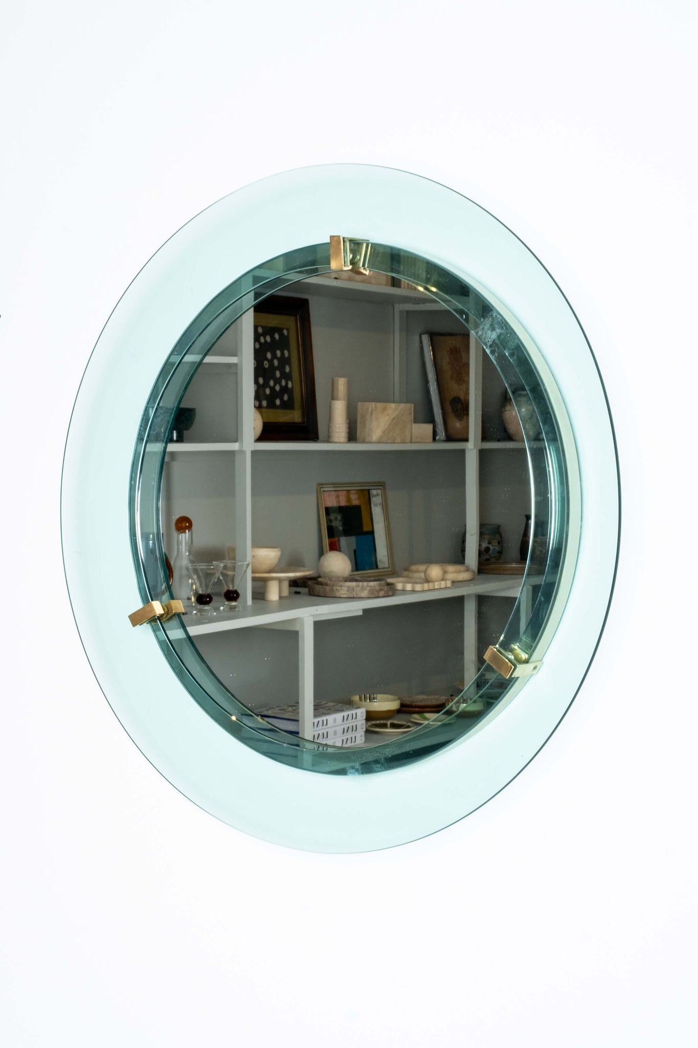Bonne Choice Round mirror with Glass frame