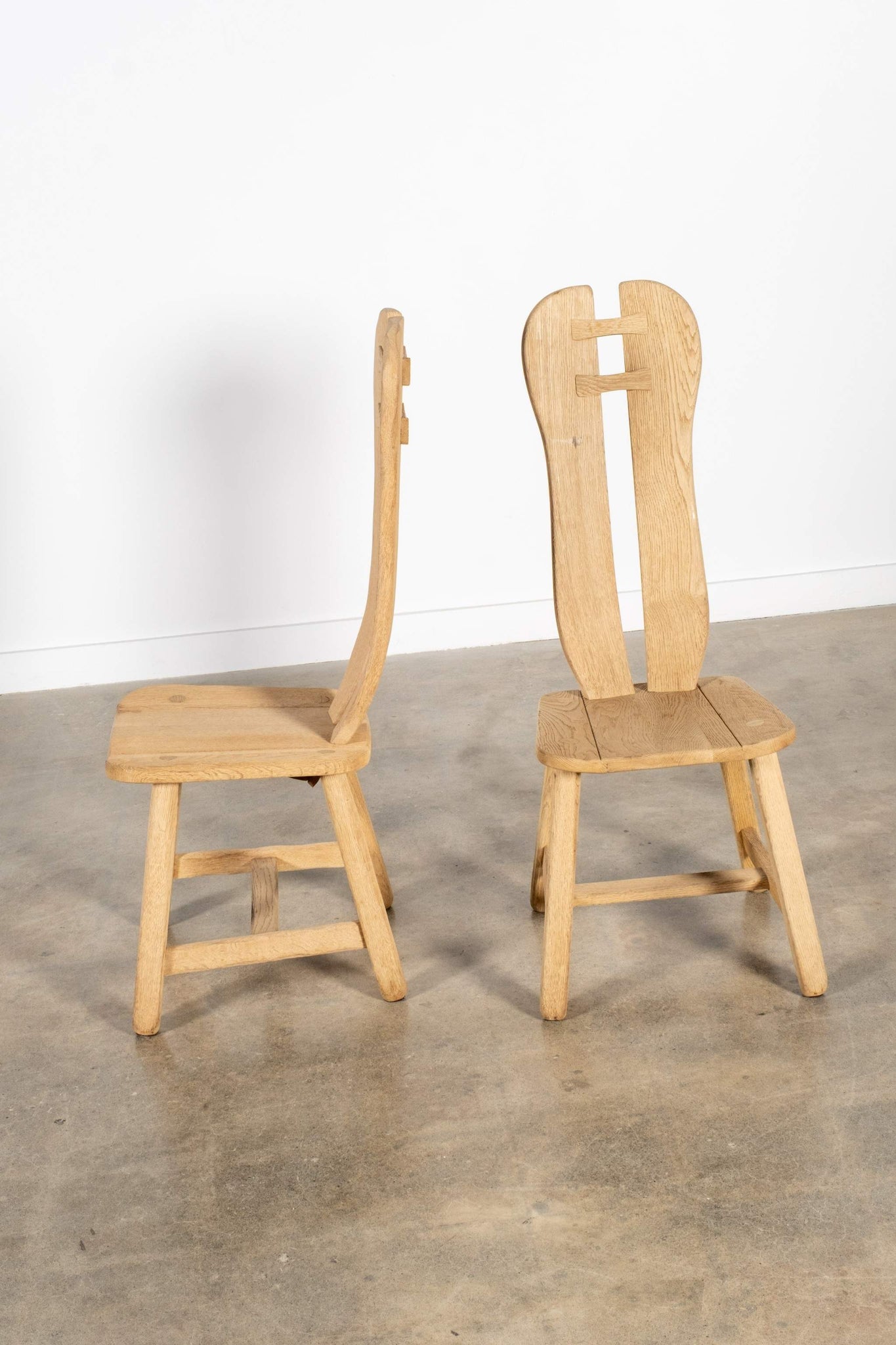 Sanded Oak Brutalist Chair