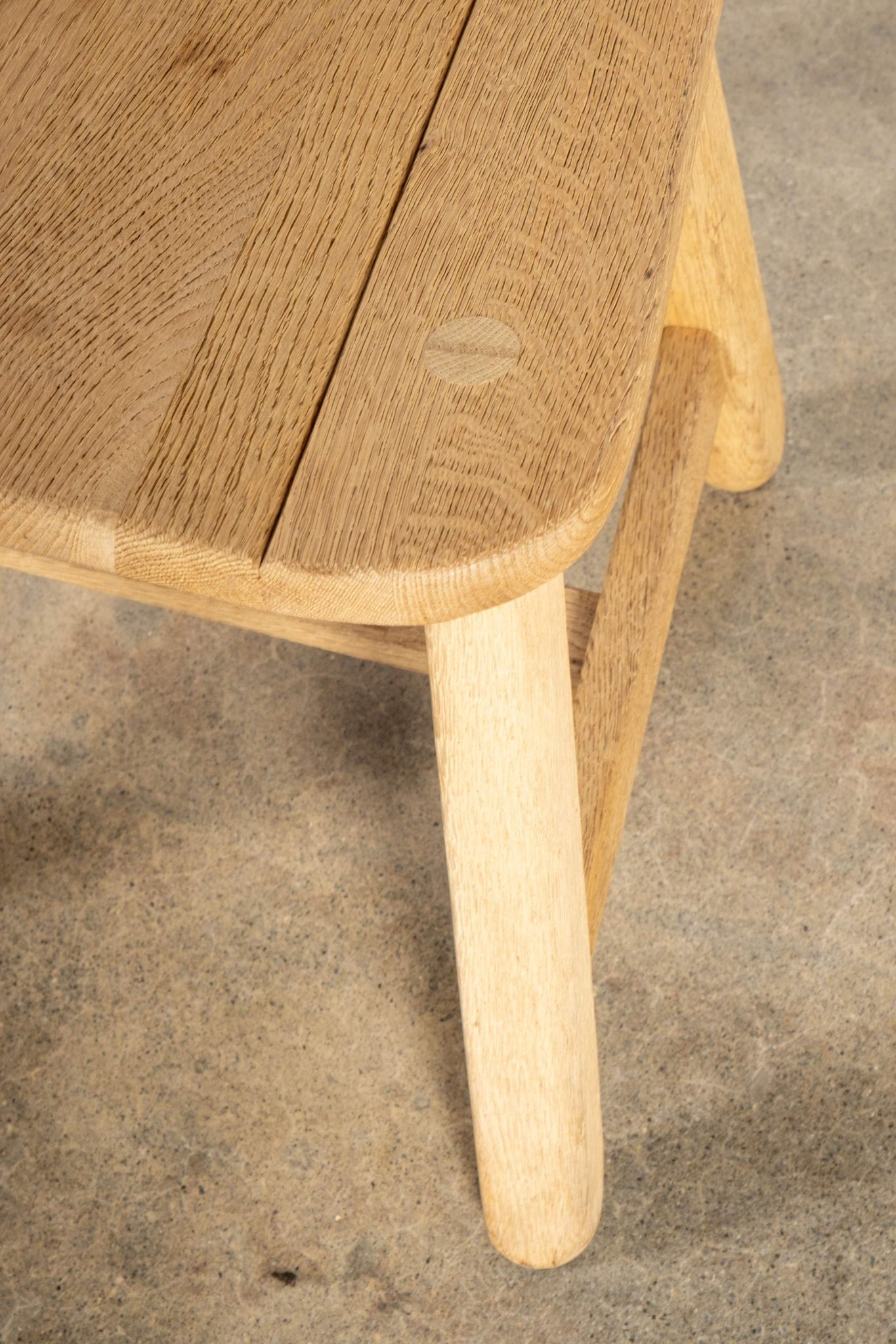 Sanded Oak Brutalist Chair