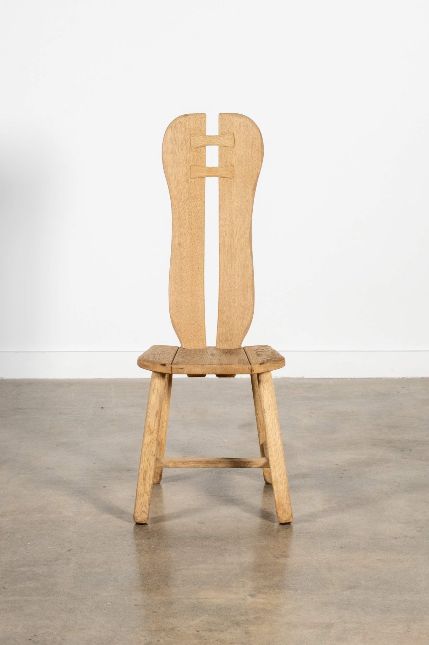 Sanded Oak Brutalist Chair