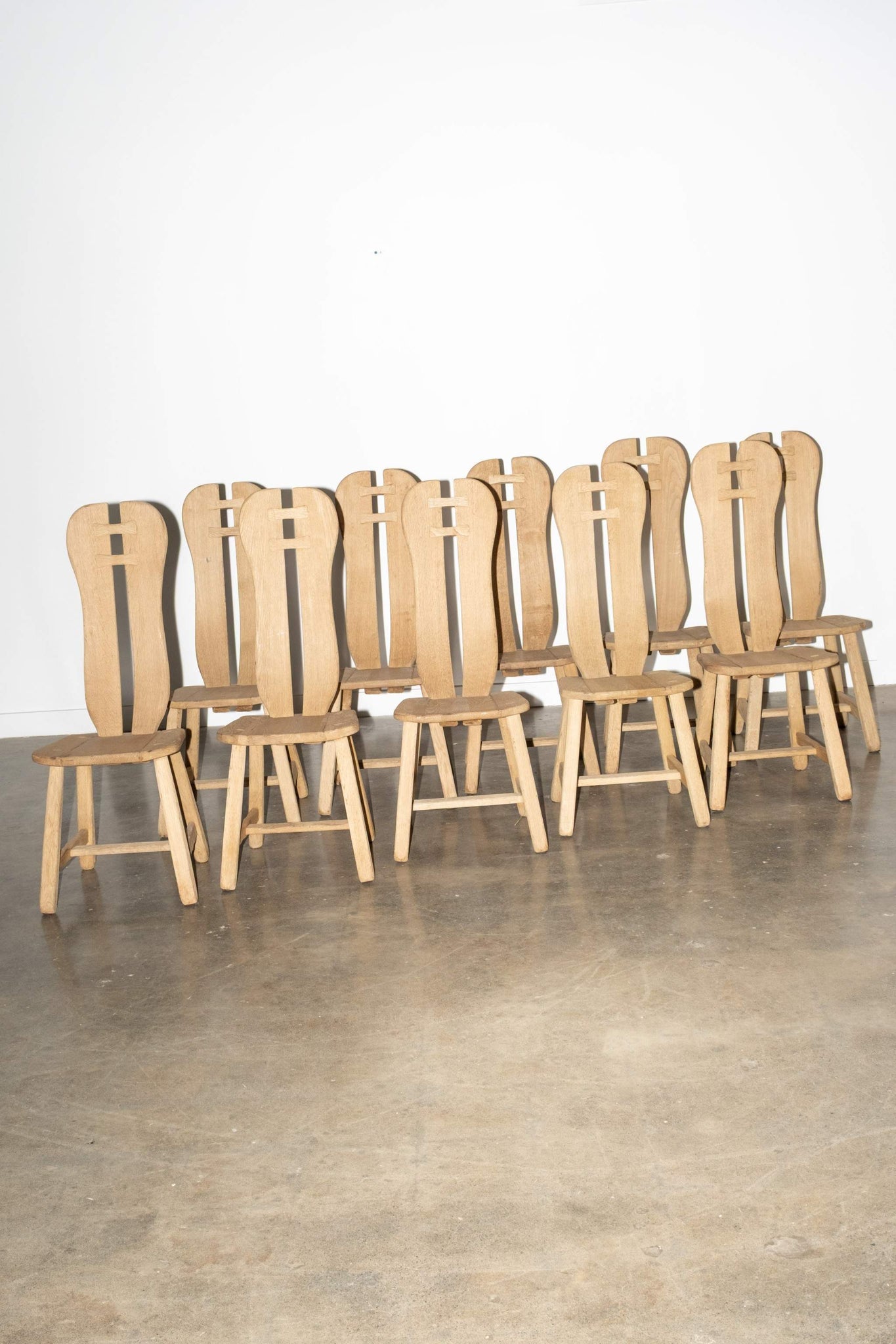 Sanded Oak Brutalist Chair