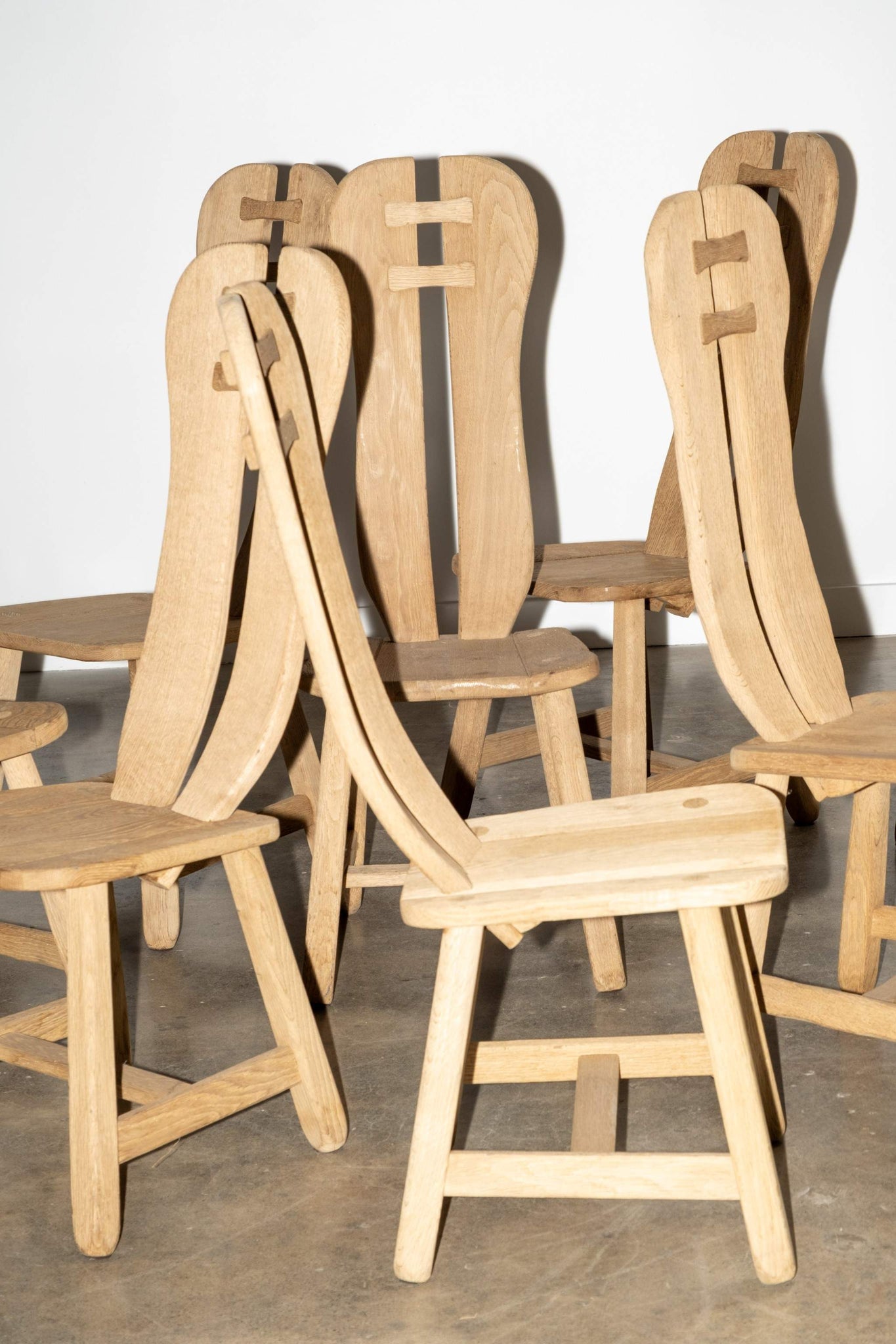 Sanded Oak Brutalist Chair