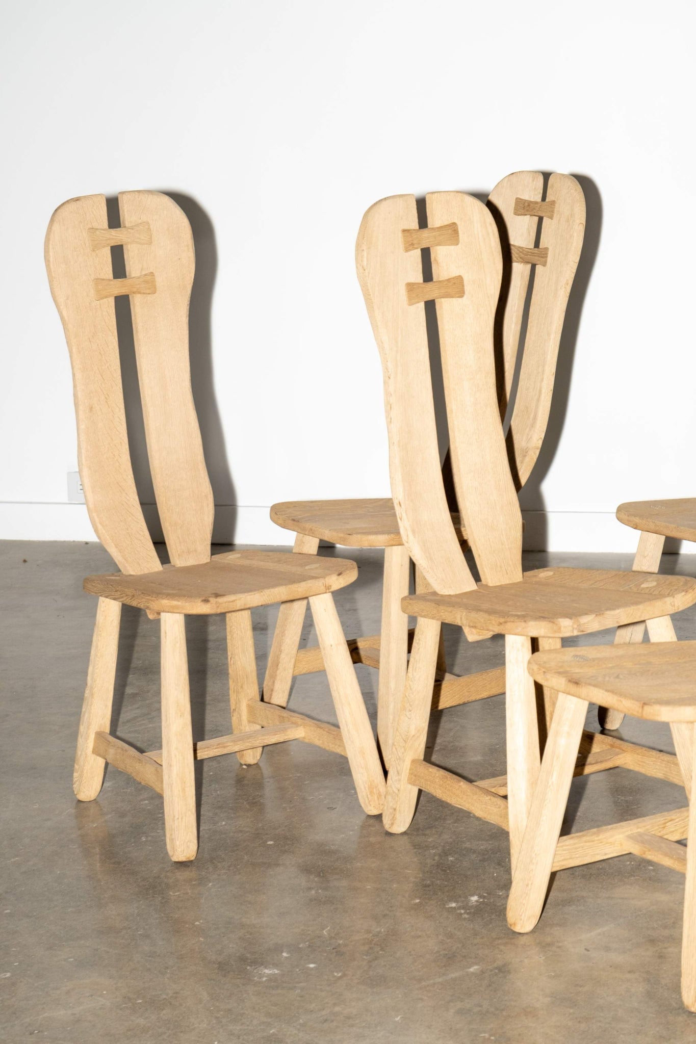 Sanded Oak Brutalist Chair