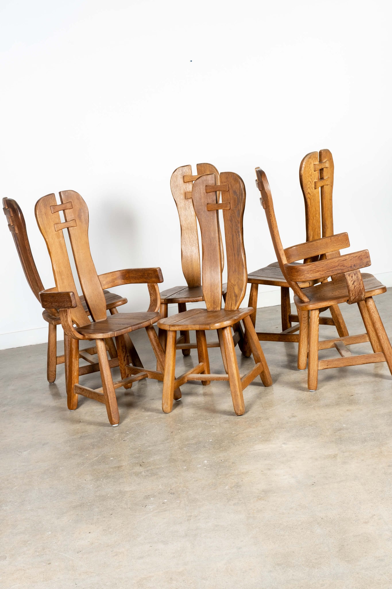Set of 6 Brutalist De Puydt Chairs
