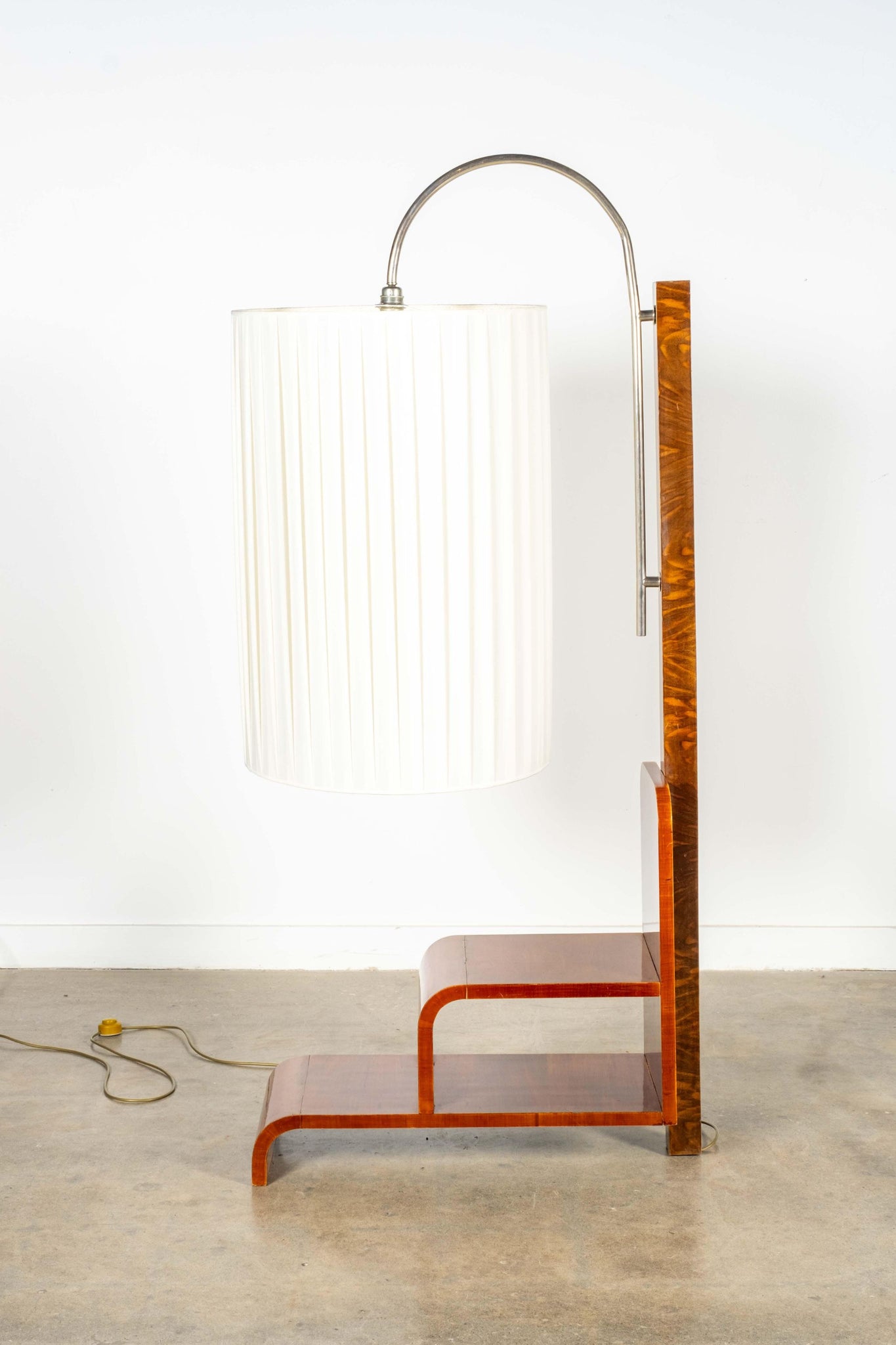 Side Table Floor Lamp with Oversized Shade | Bonne Choice