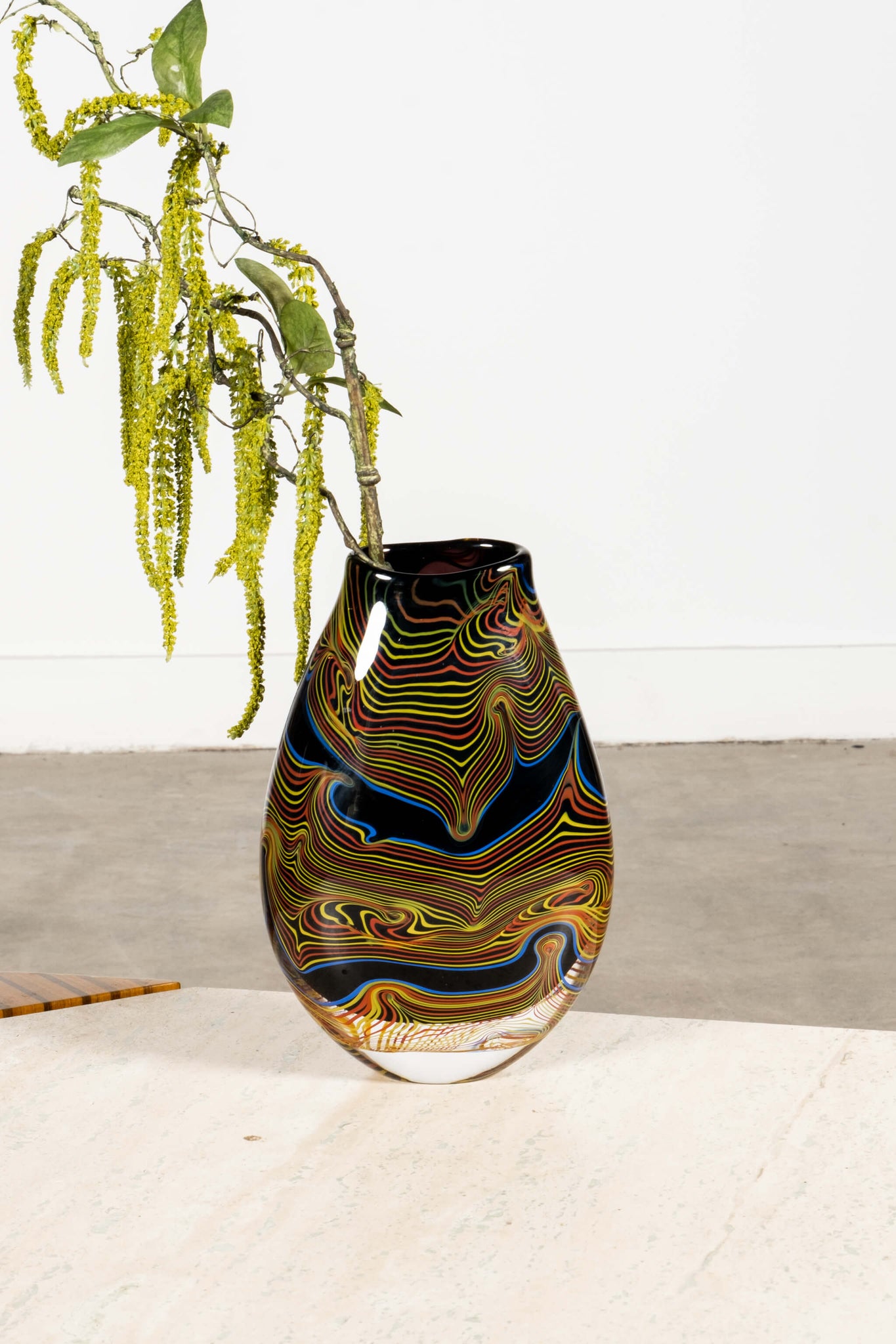 Signed Art Glass Vase, Brown