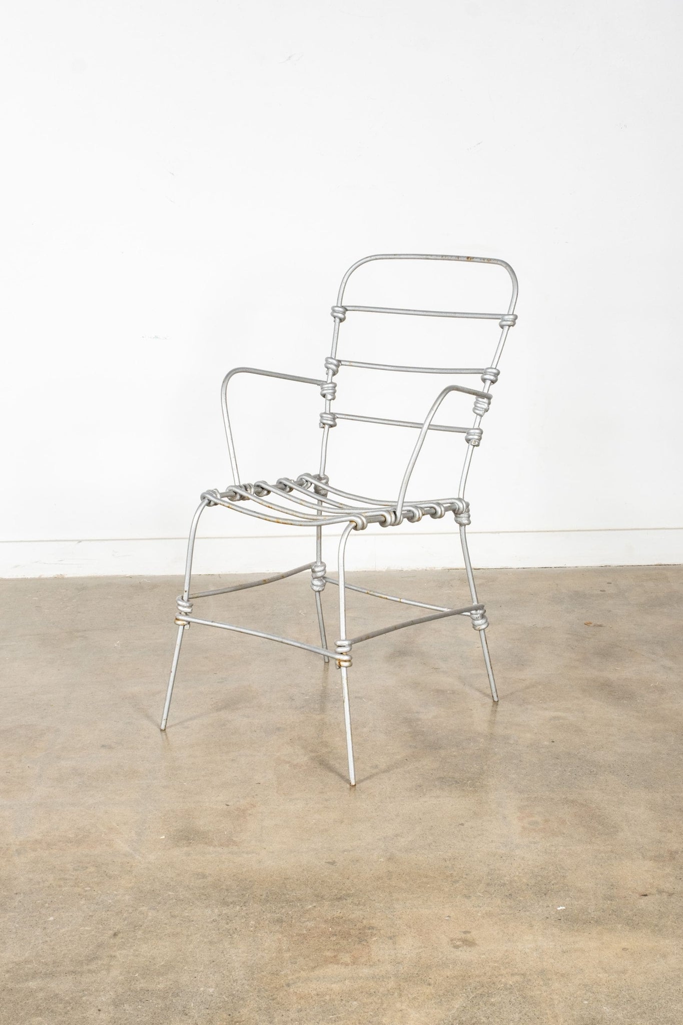 Vintage Single Knotted Metal Armchair | Bonne Choice