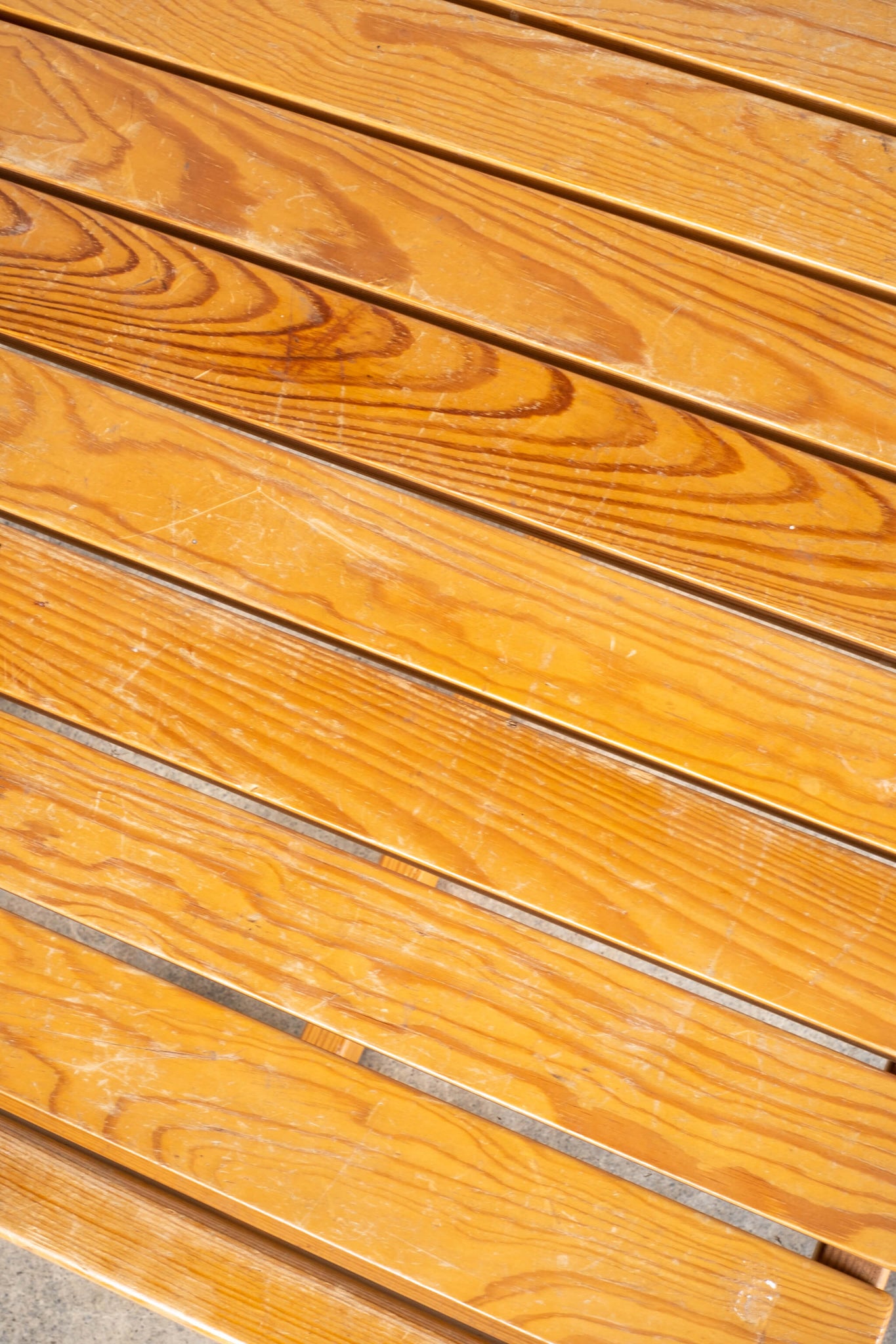 Slatted Top Pine Side Table