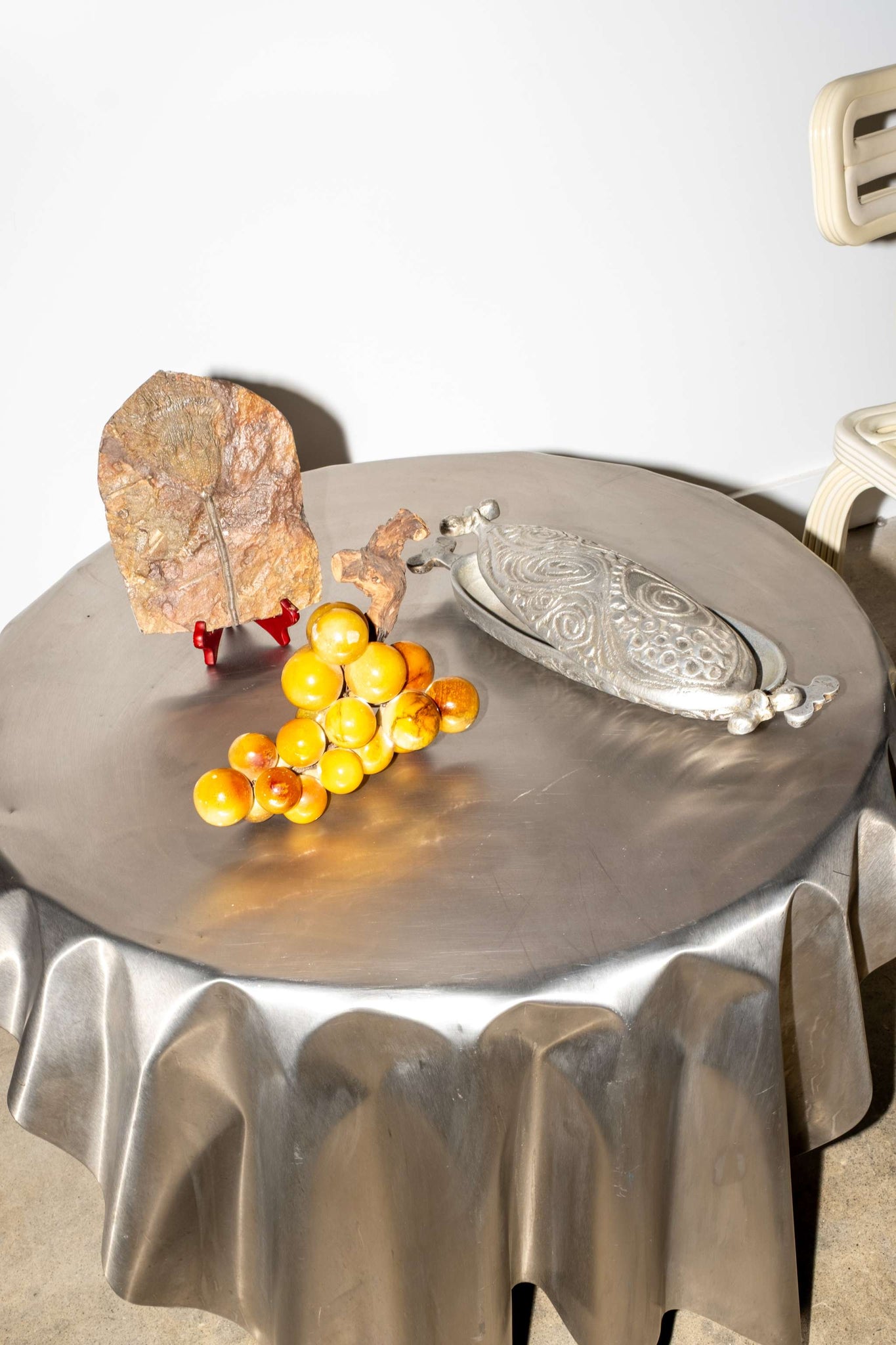 Crinoid Fossil with Wood Stand