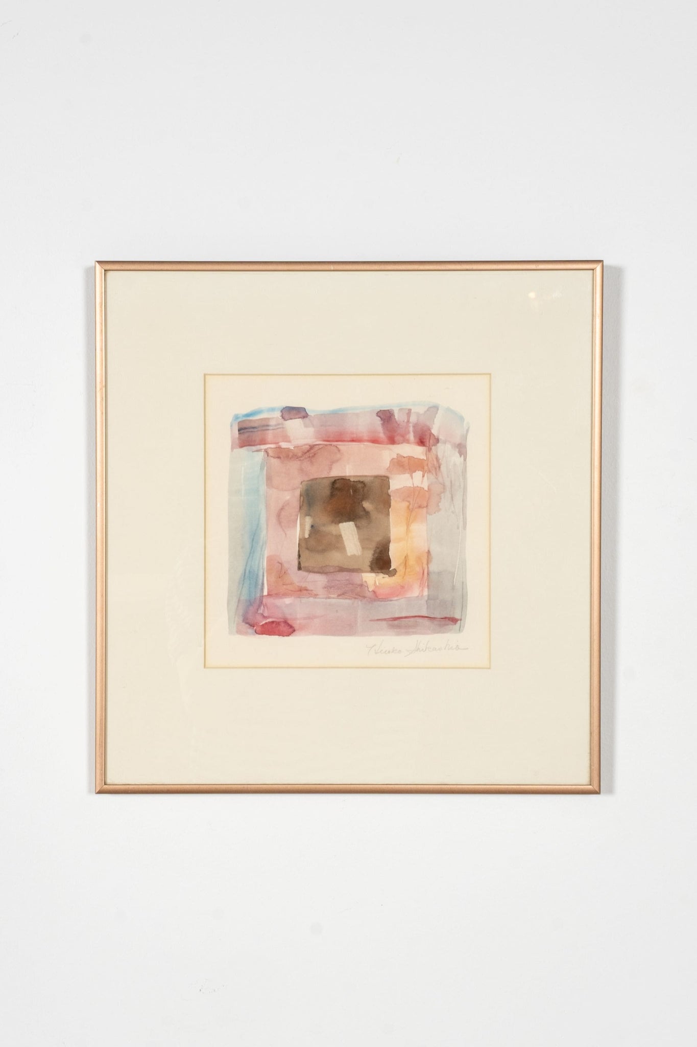 Vintage Small Framed Watercolour by Hiroko Shikashio | Bonne Choice