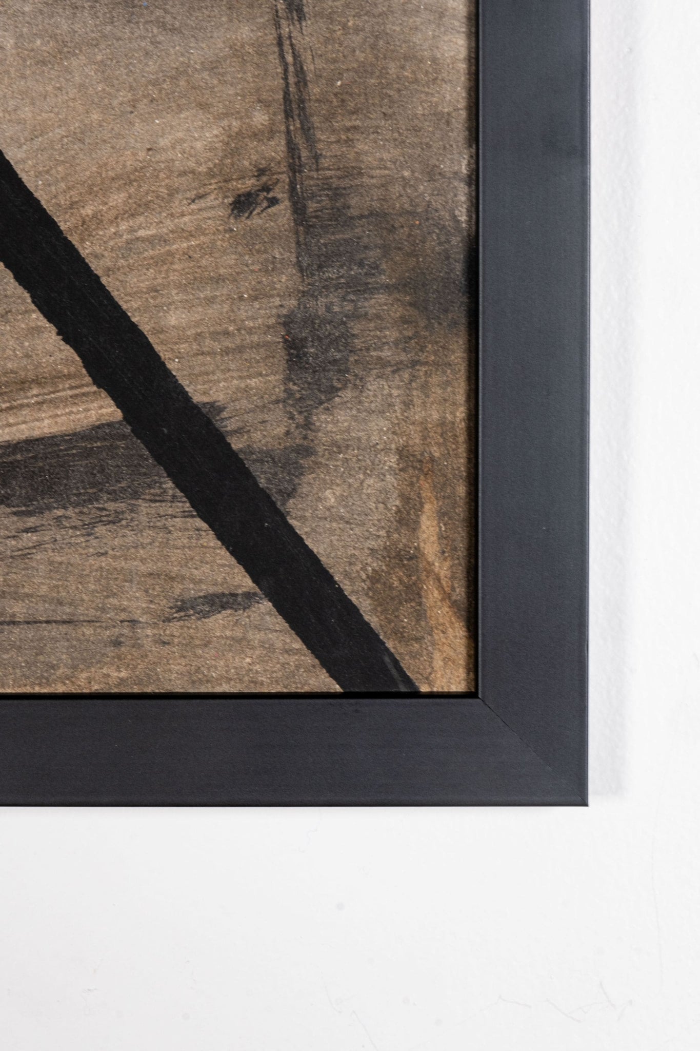 Vintage Small Geometric Abstract 1 (Black Line), New Black Frame | Bonne Choice