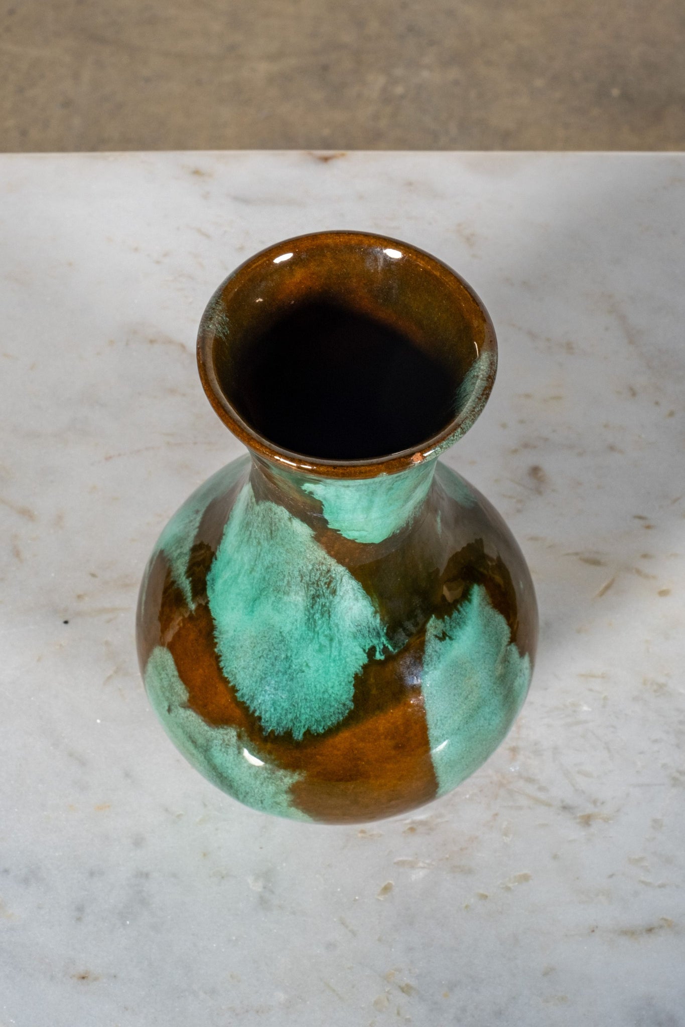 Small Green and Brown Ceramic Vessel | Bonne Choice