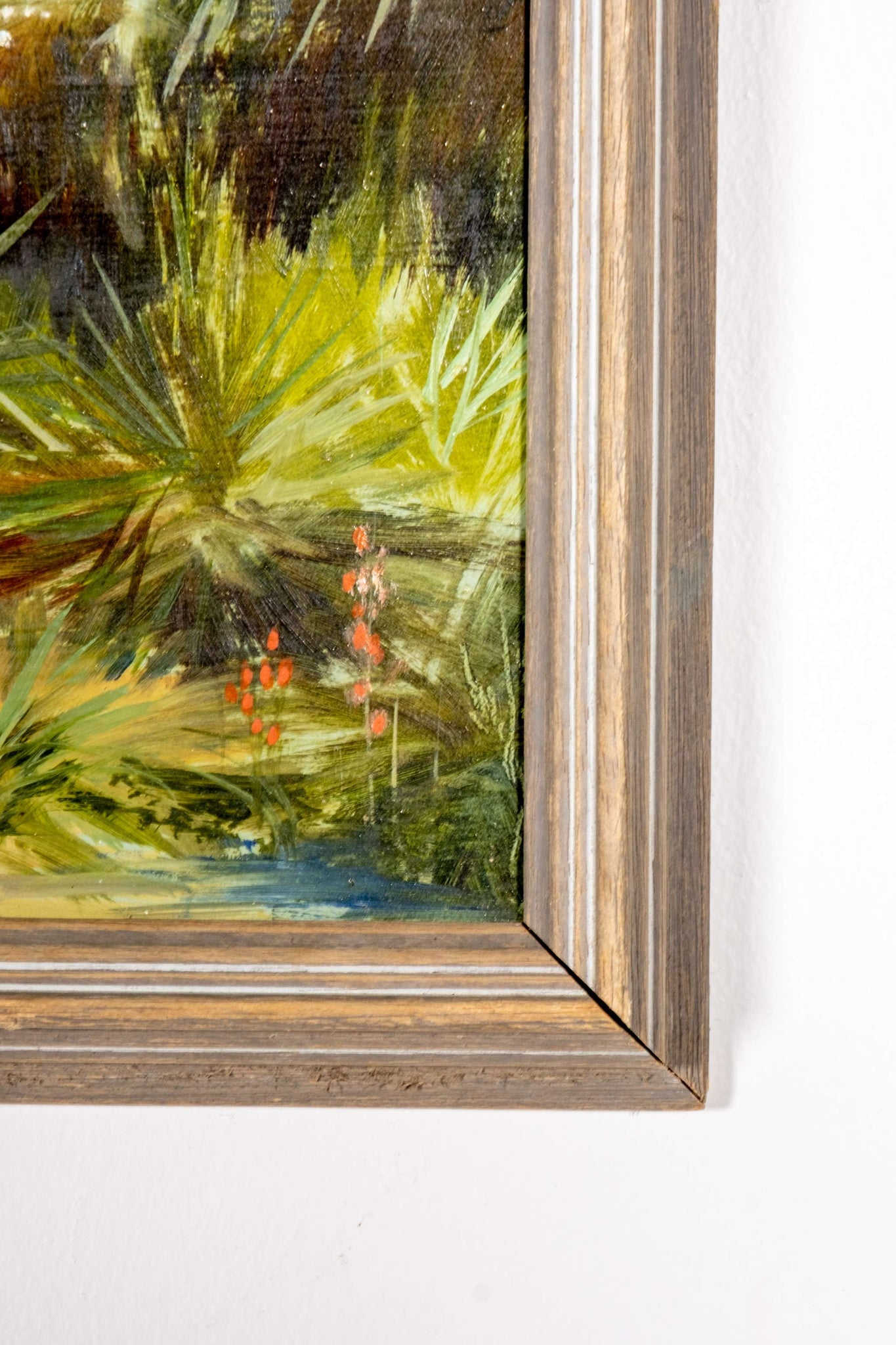 Small Jungle Scene Painting, Framed