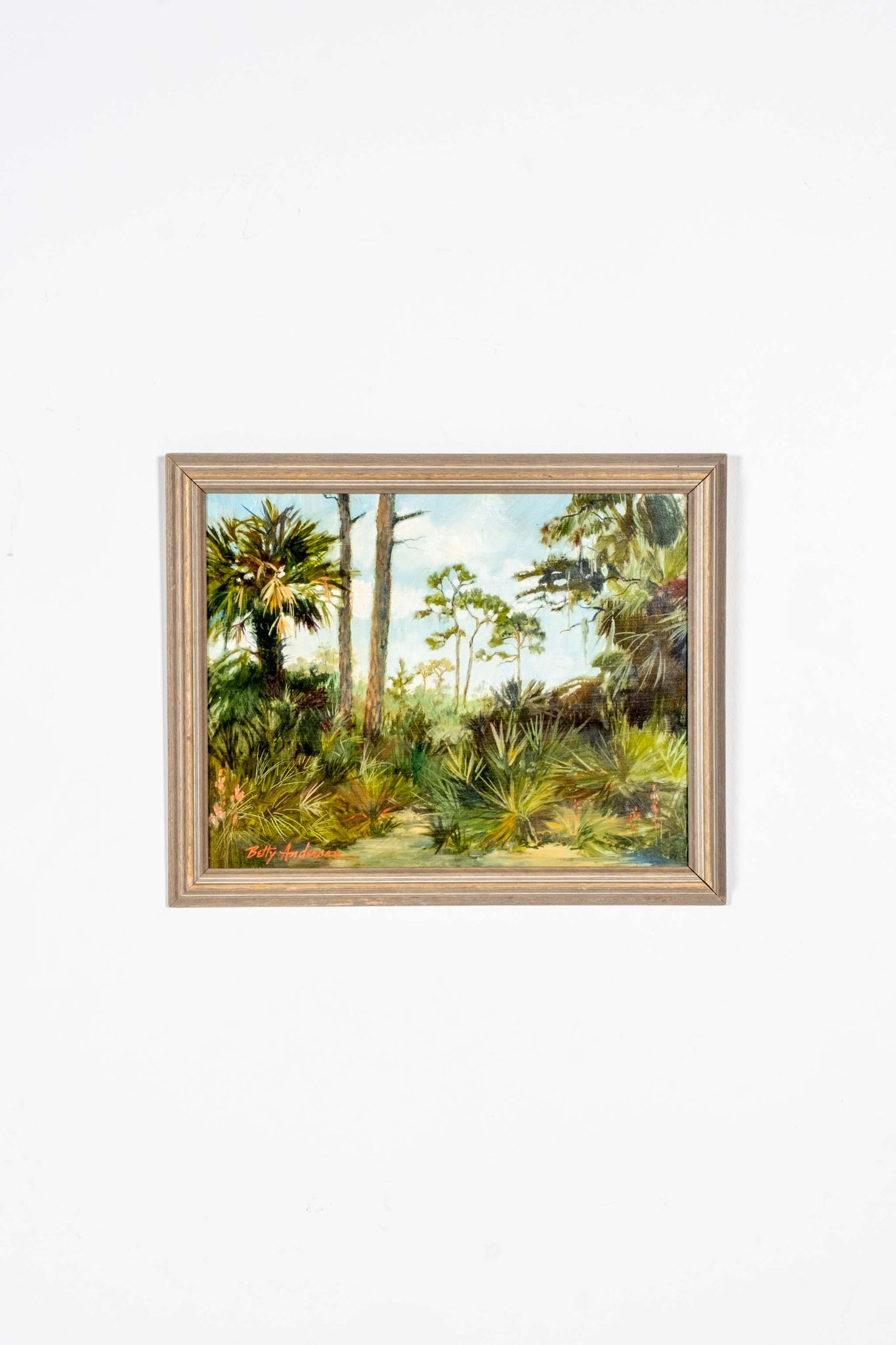 Small Jungle Scene Painting, Framed