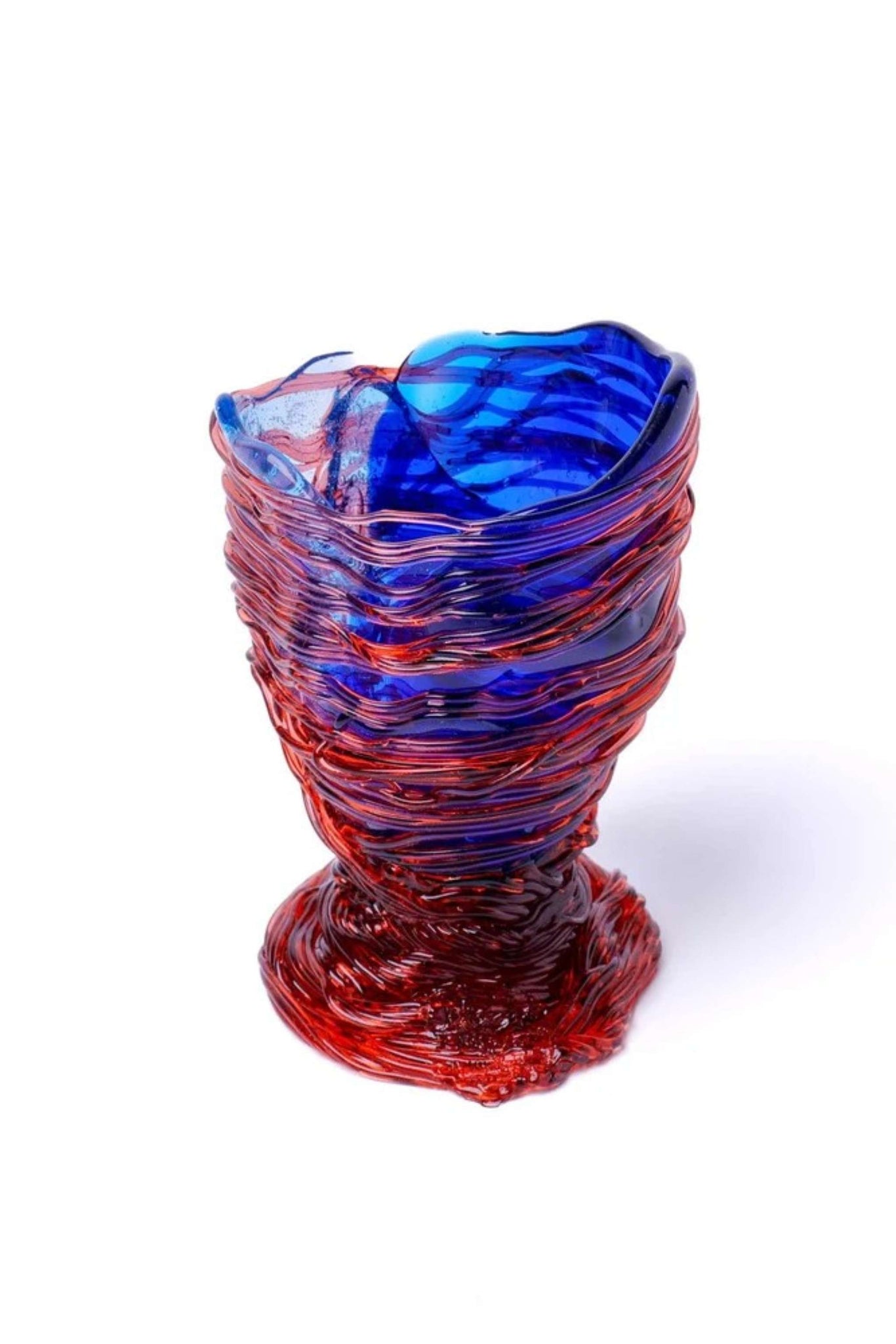 Spaghetti Vase Extra Colour (XS), Clear Blues and Dark Ruby