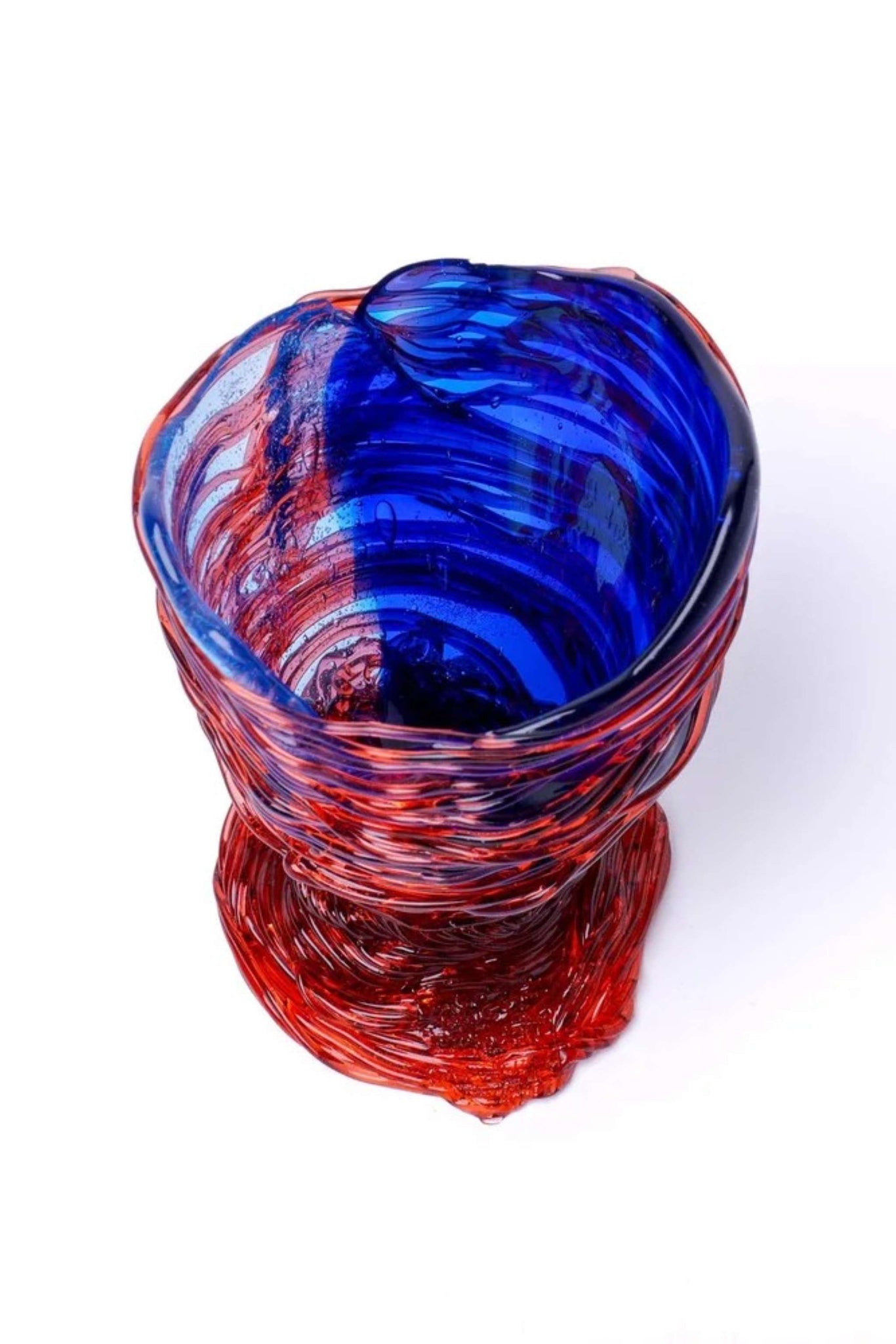Spaghetti Vase Extra Colour (XS), Clear Blues and Dark Ruby