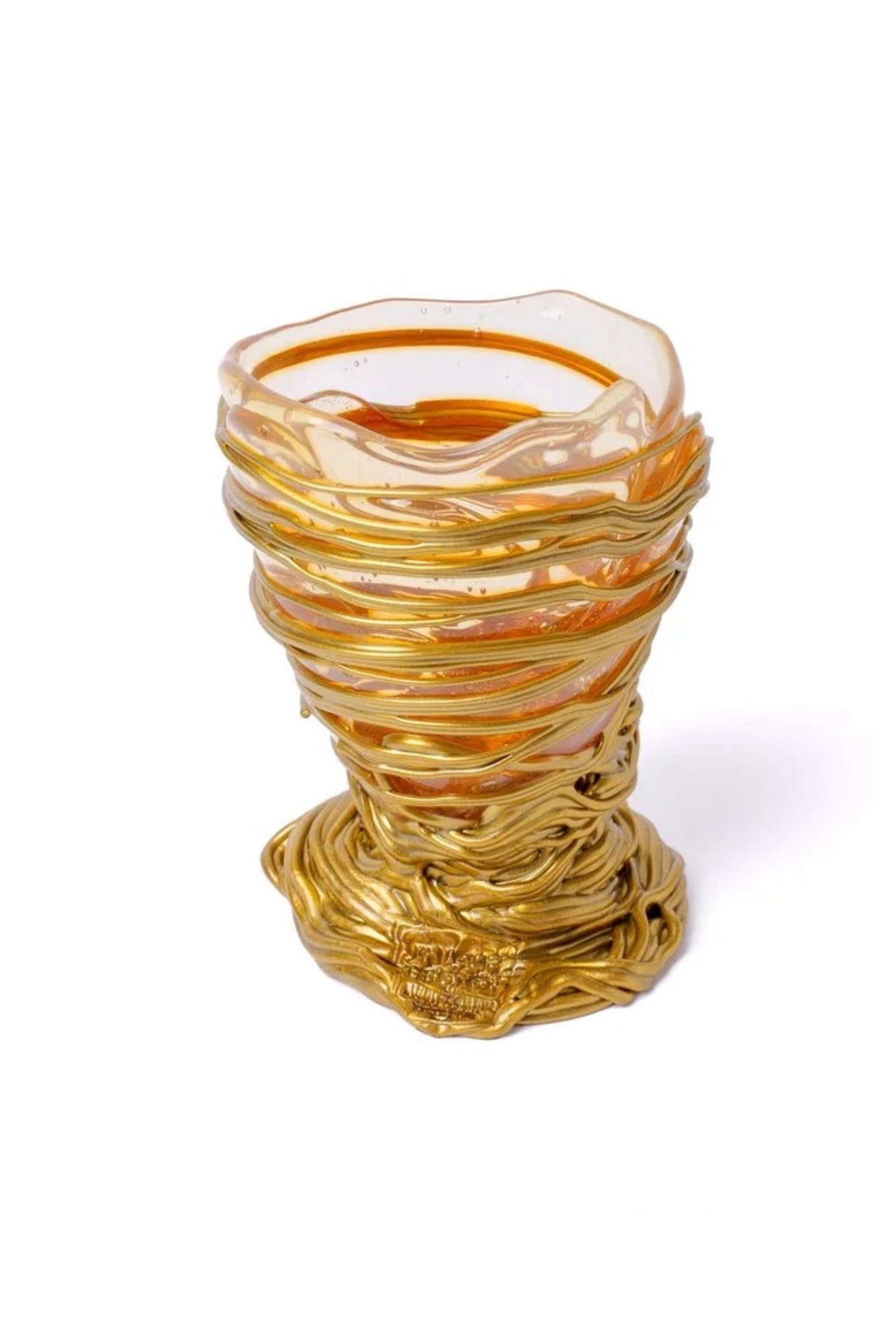 Spaghetti Vase (XS), Clear and Gold