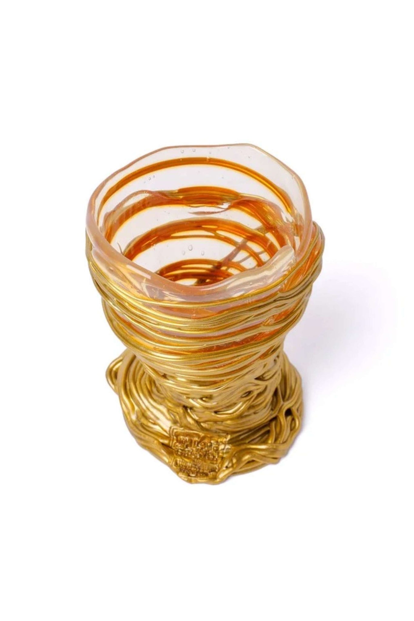 Spaghetti Vase (XS), Clear and Gold