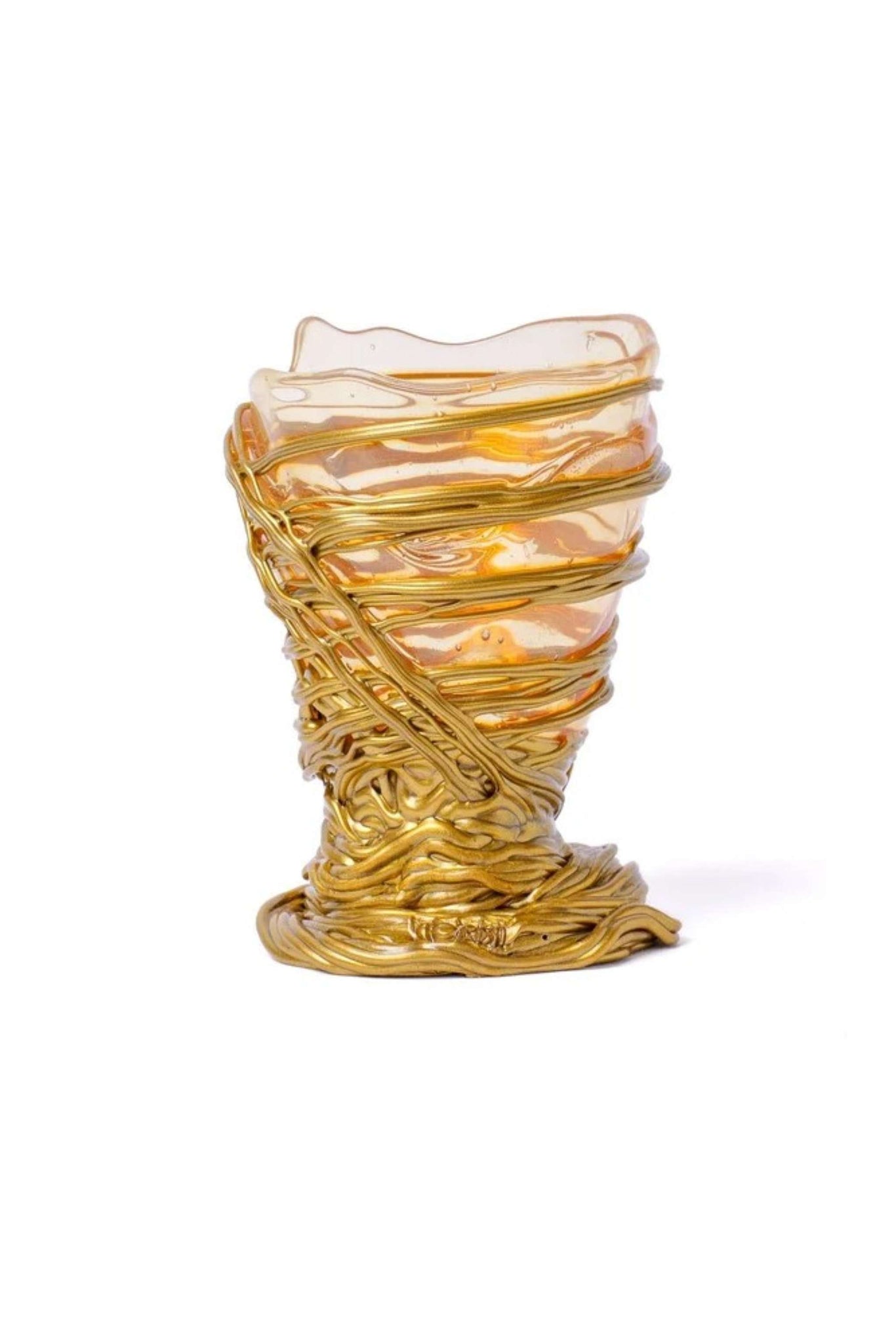 Spaghetti Vase (XS), Clear and Gold