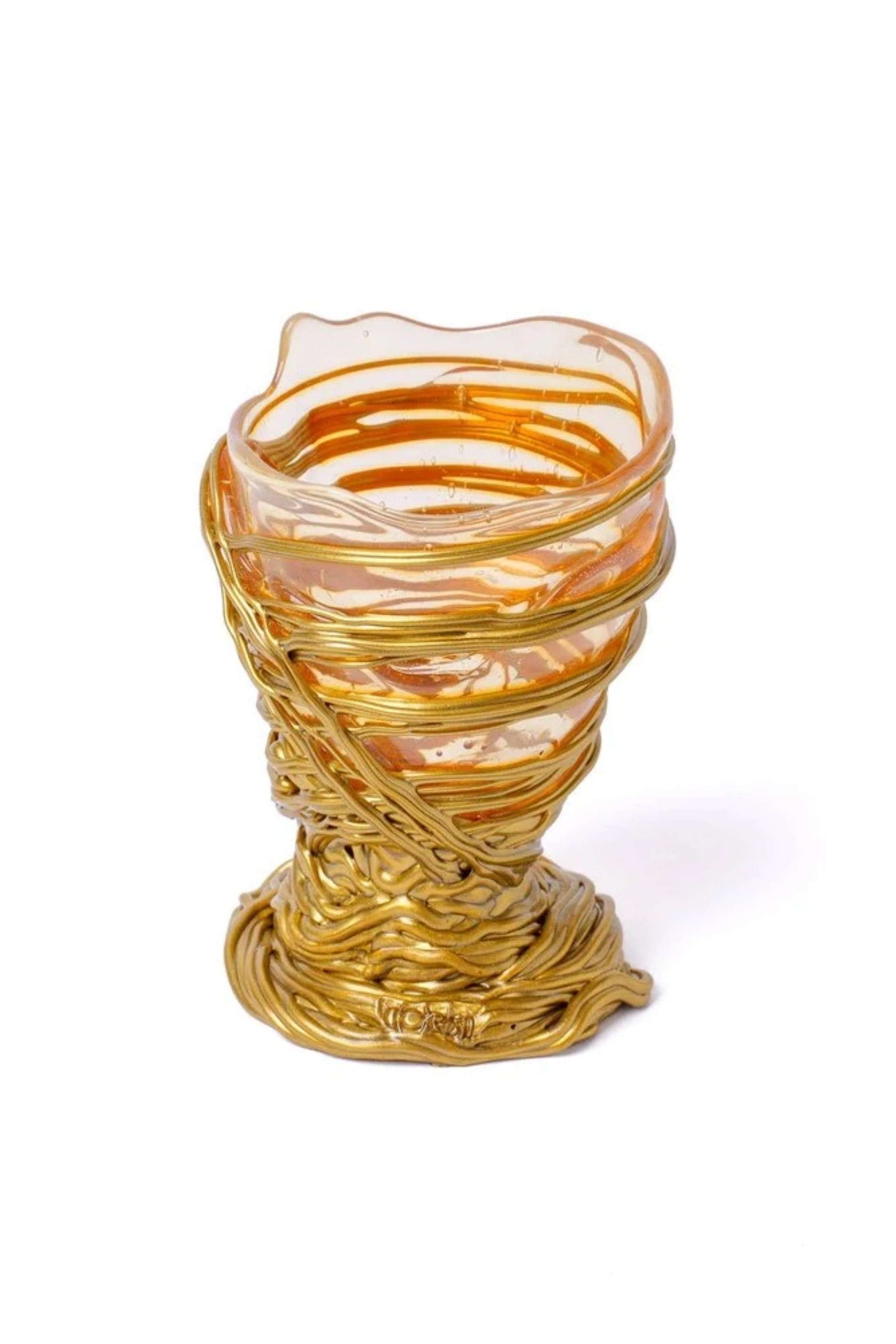 Spaghetti Vase (XS), Clear and Gold