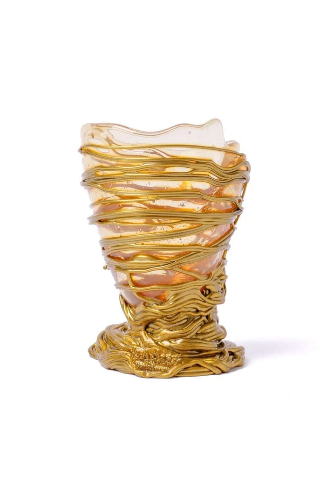 Spaghetti Vase (XS), Clear and Gold