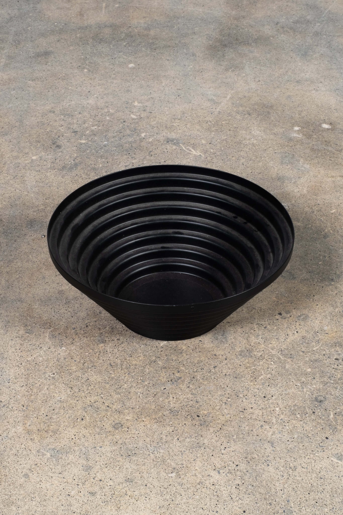 Stepped Conical Black Metal Vase