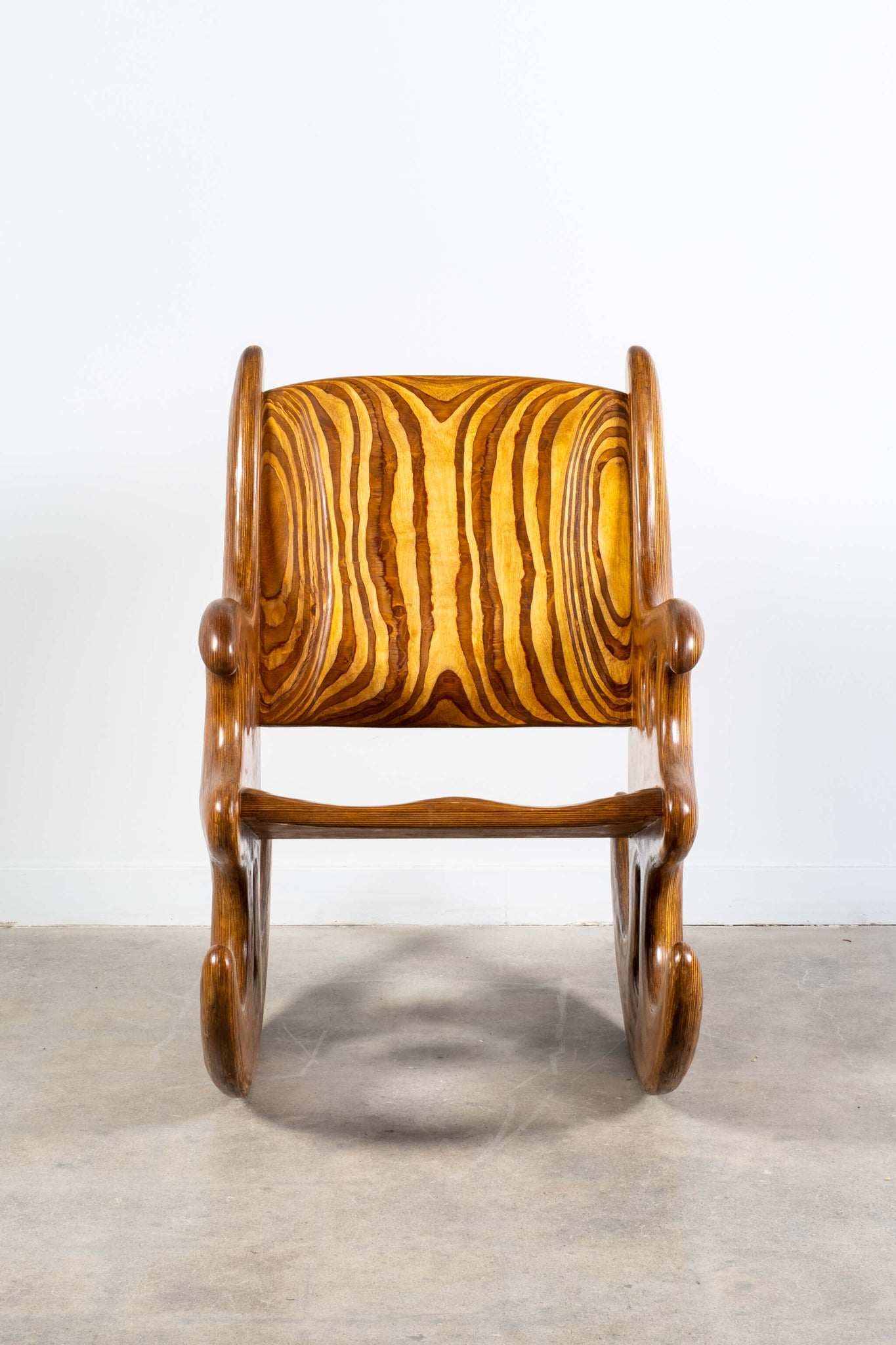 Vintage Studio Made Laminated Wood Rocking Rocker Chair, front view
