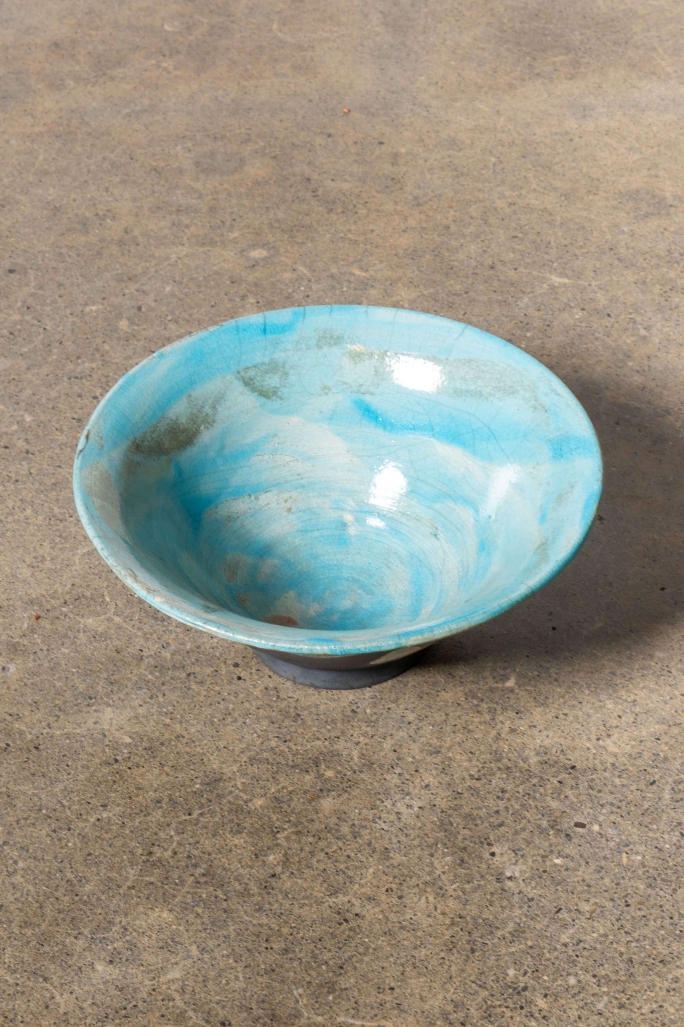 Studio Pottery Bowl, Blue Interior | Bonne Choice