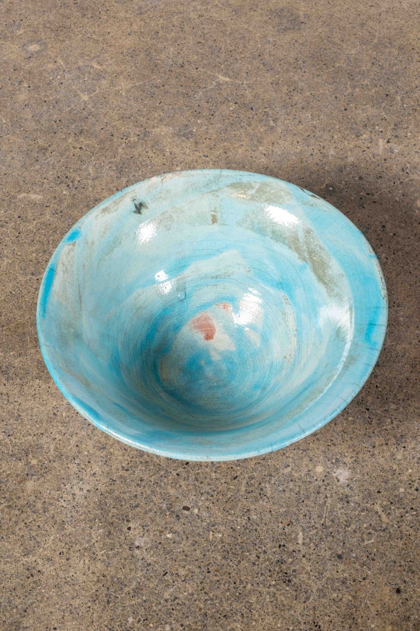 Studio Pottery Bowl, Blue Interior | Bonne Choice