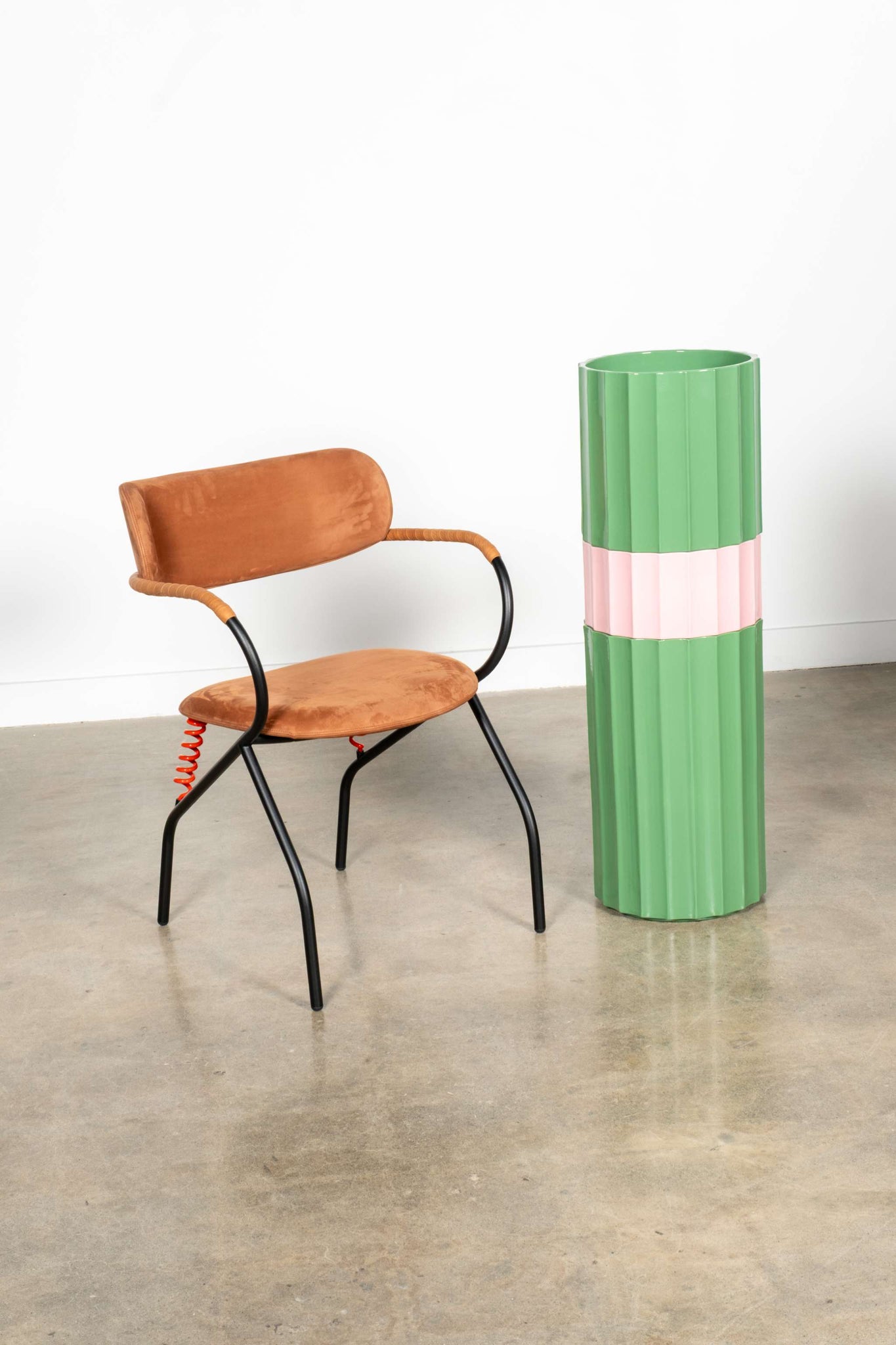 Tall Column Vase, Verde