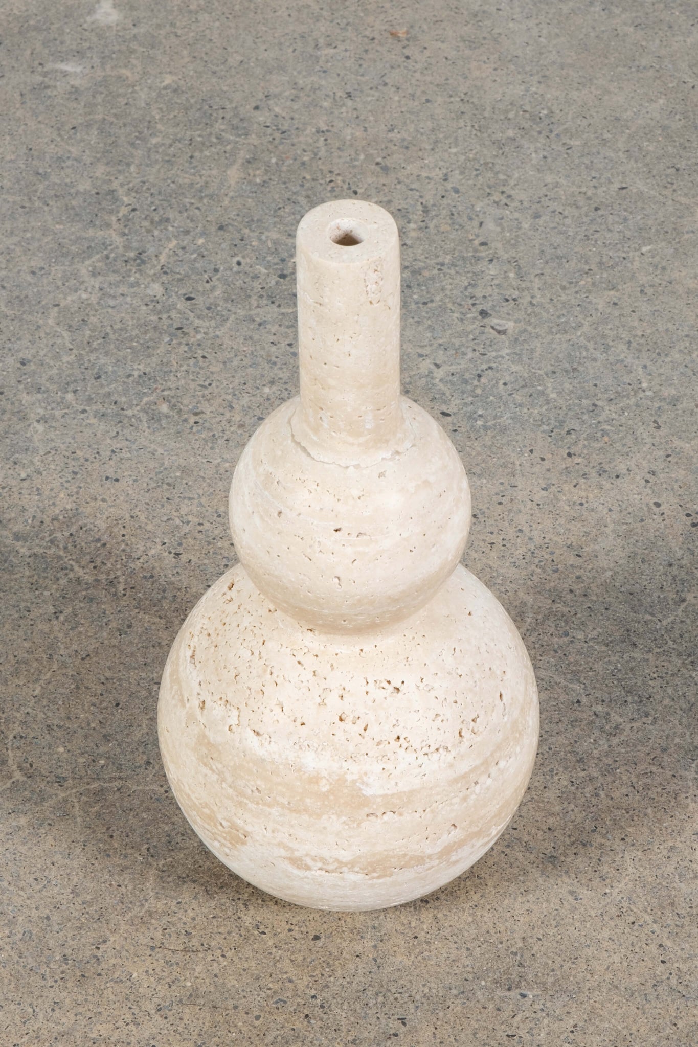 Travertine Bud Vase, front angled view