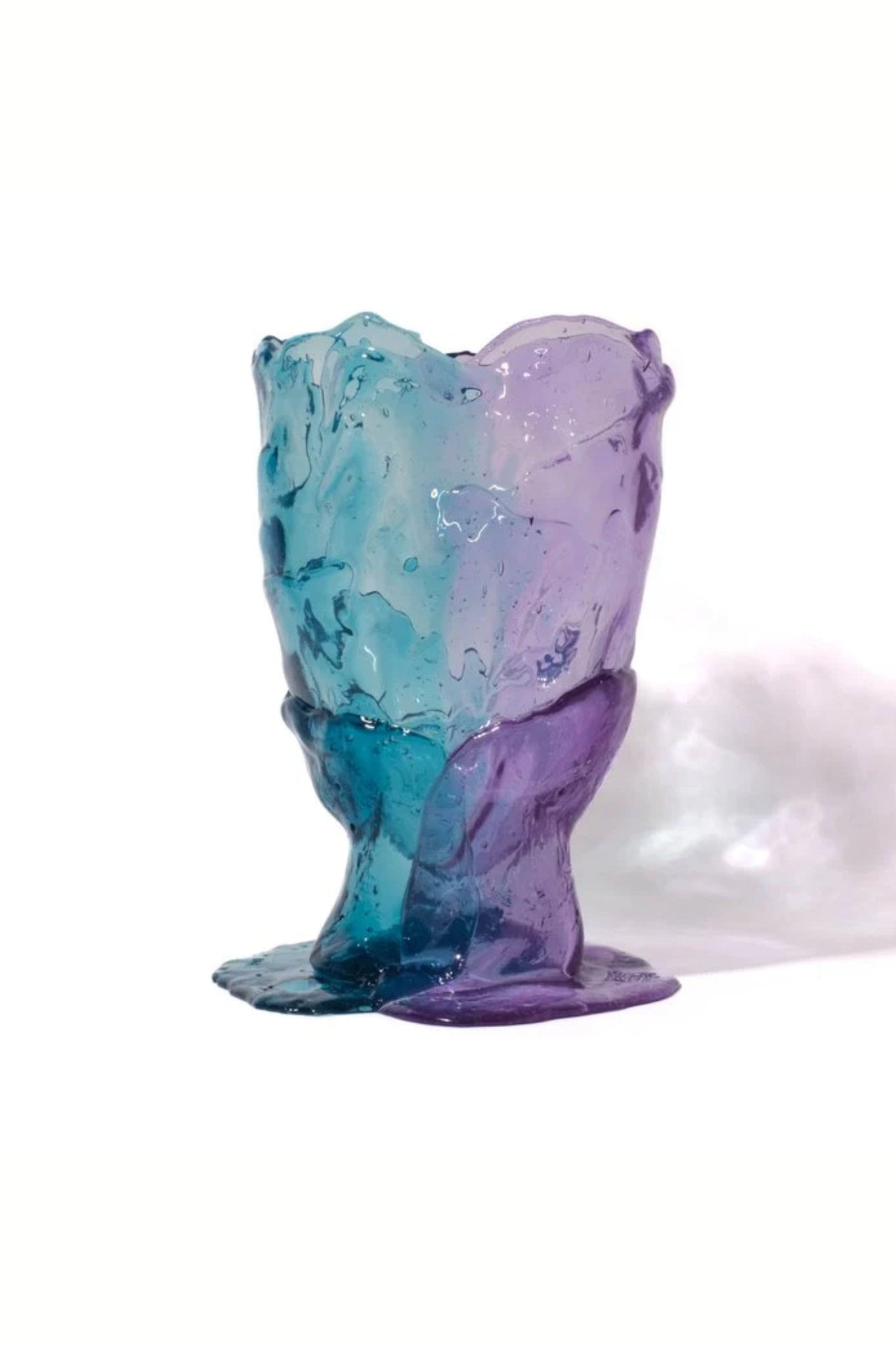 Corsi Twins C Vase (Large), Clear Aqua and Lilac by Gaetano Pesce | Bonne Choice