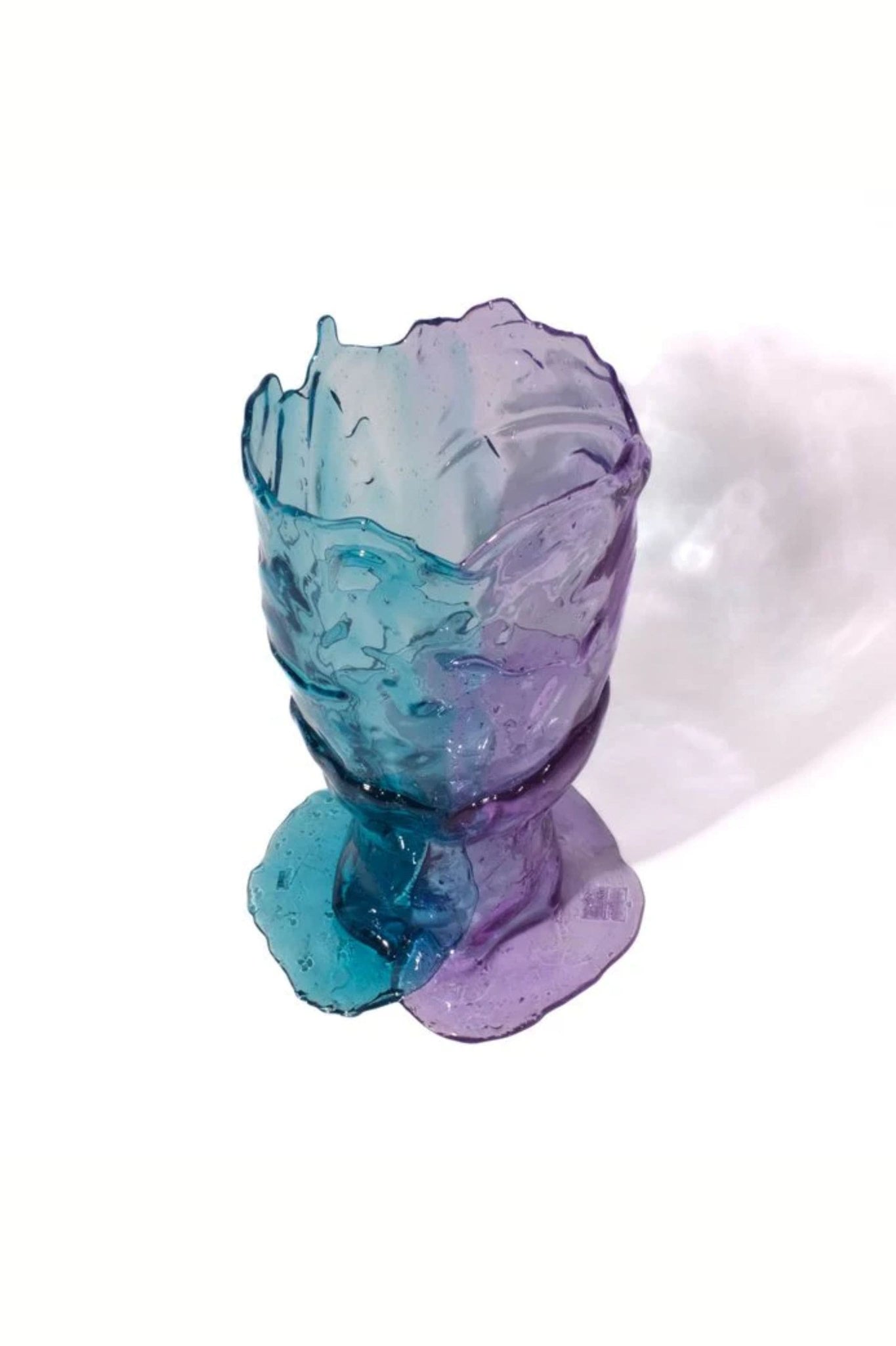 Corsi Twins C Vase (Large), Clear Aqua and Lilac by Gaetano Pesce | Bonne Choice