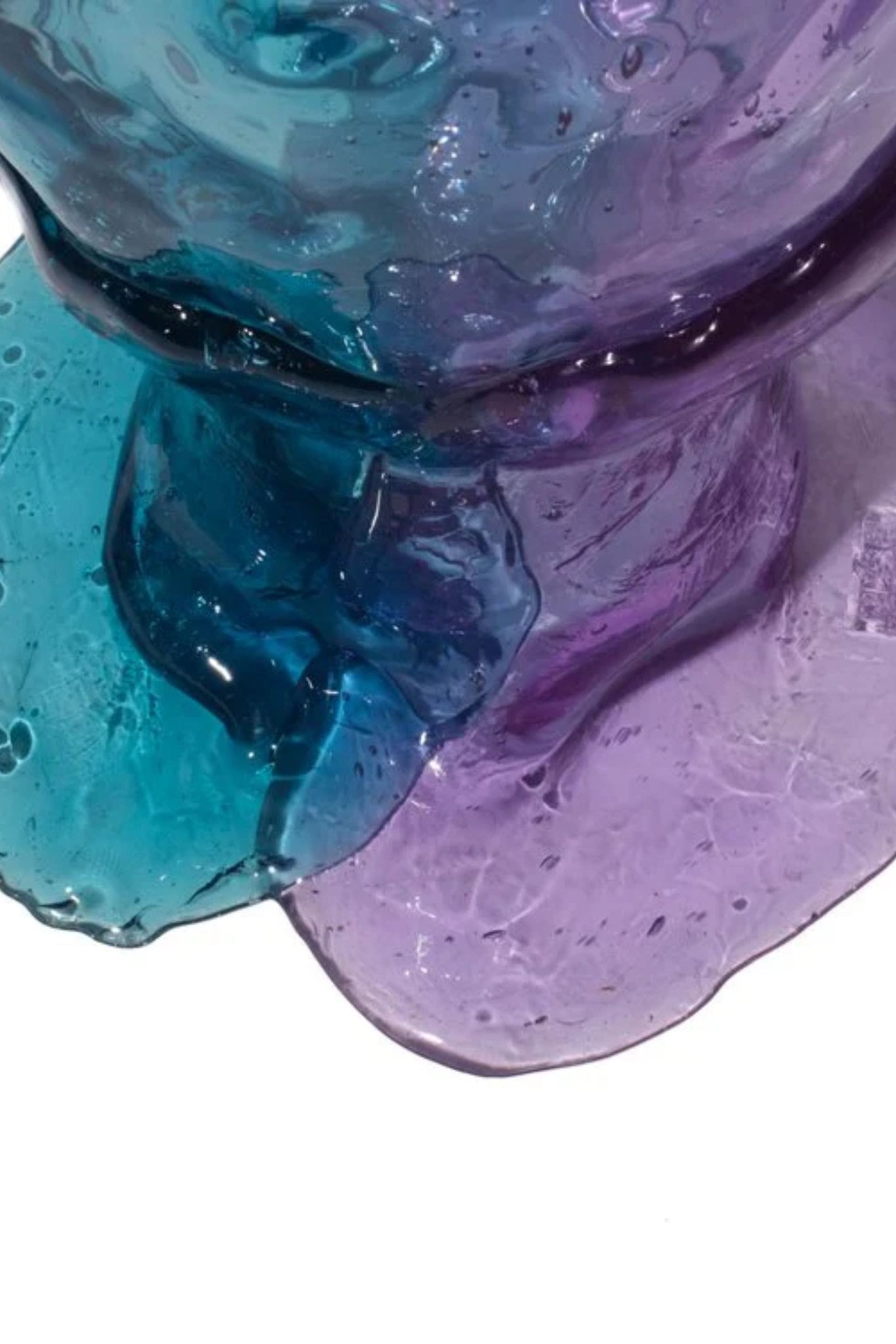 Corsi Twins C Vase (Large), Clear Aqua and Lilac by Gaetano Pesce | Bonne Choice