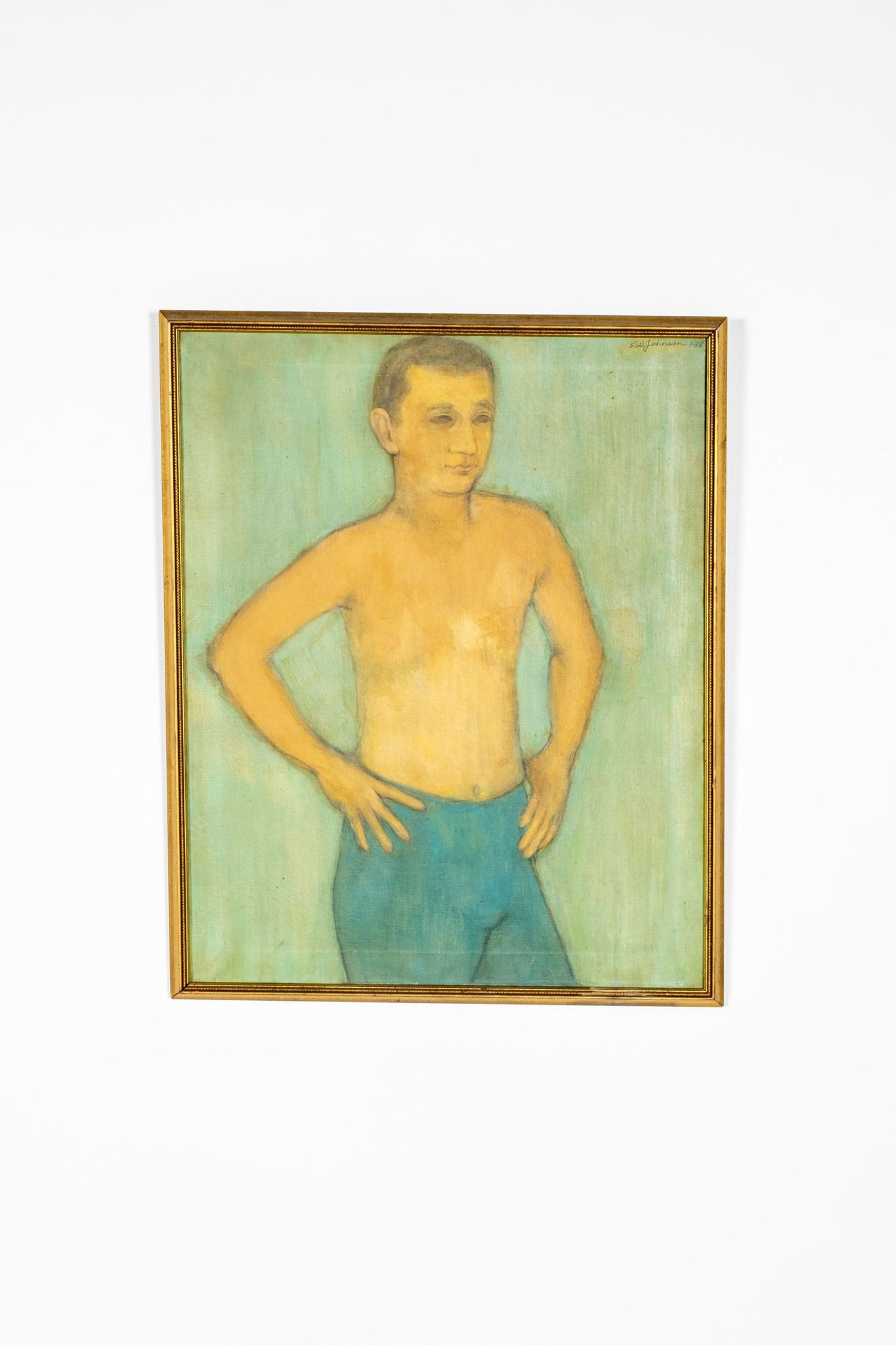 Vintage Unknown Boy (1958), Framed Portrait by E.W. Johnson | Bonne Choice