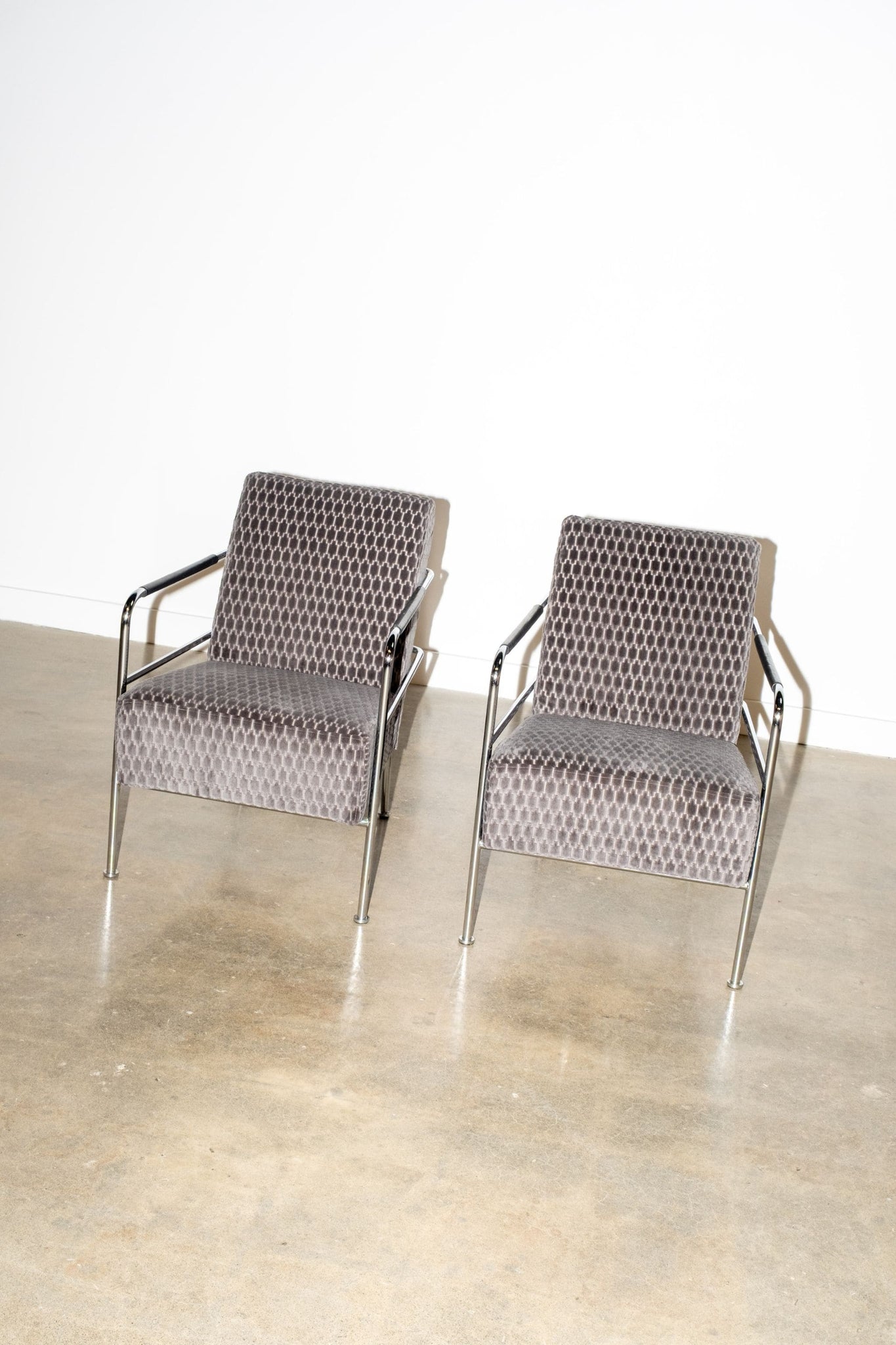 Velvet and Chrome Lounge Chair | Bonne Choice