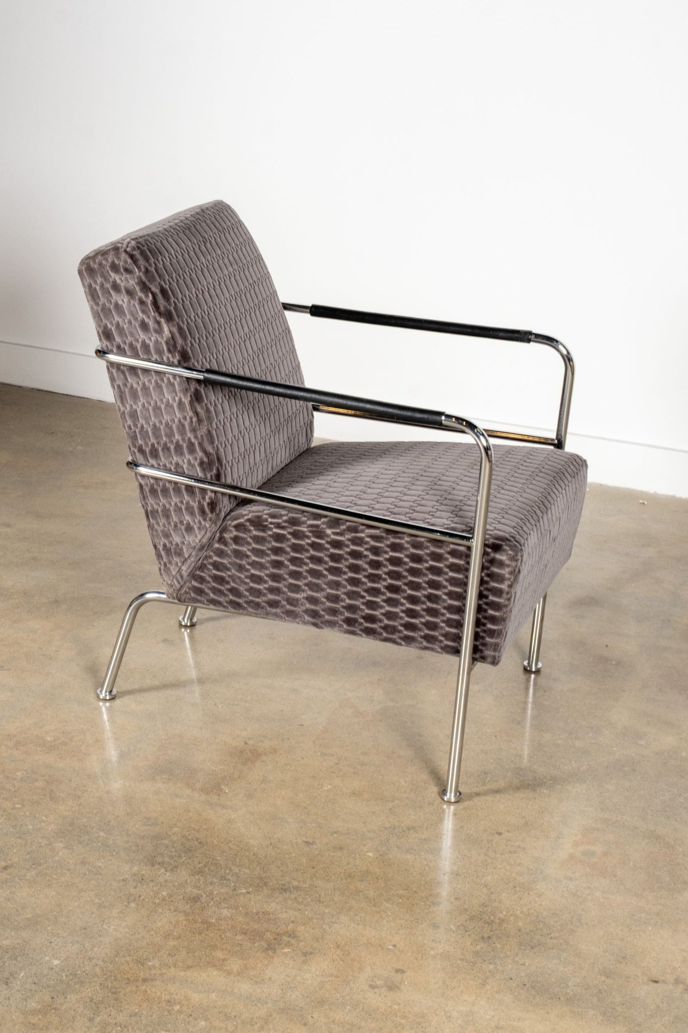 Velvet and Chrome Lounge Chair | Bonne Choice