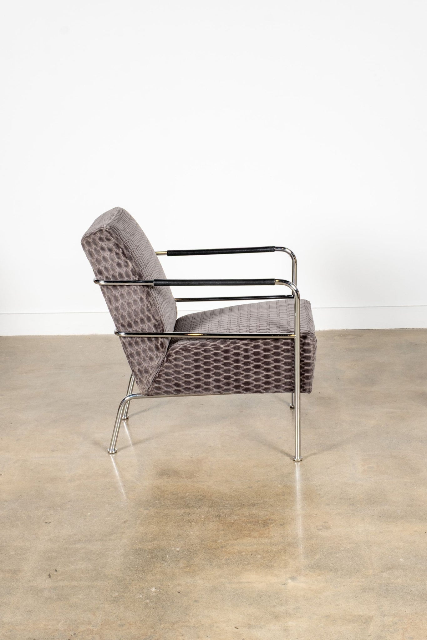 Velvet and Chrome Lounge Chair | Bonne Choice