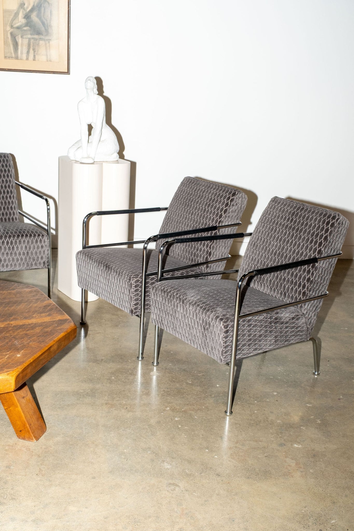 Velvet and Chrome Lounge Chair | Bonne Choice