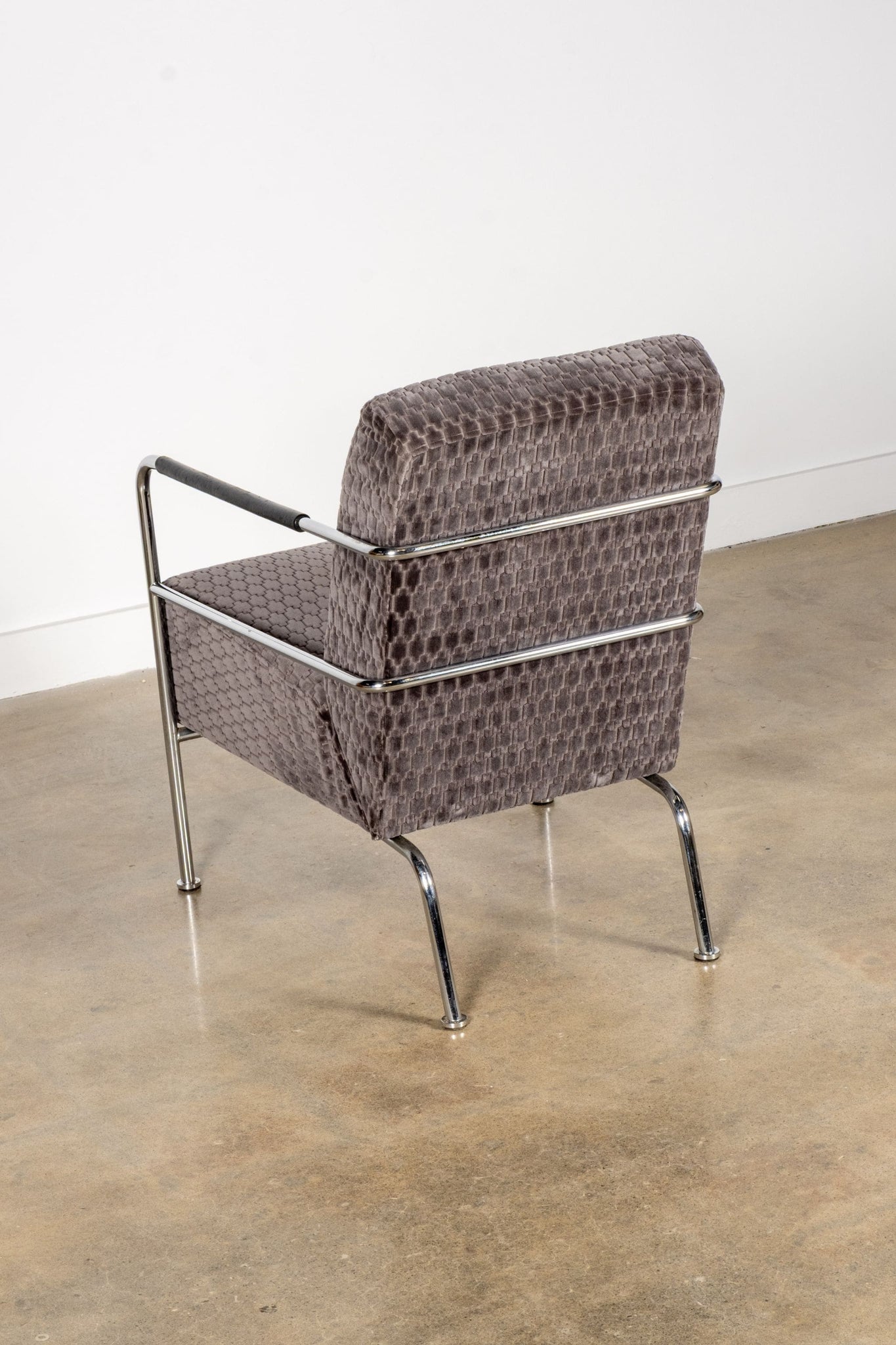 Velvet and Chrome Lounge Chair | Bonne Choice